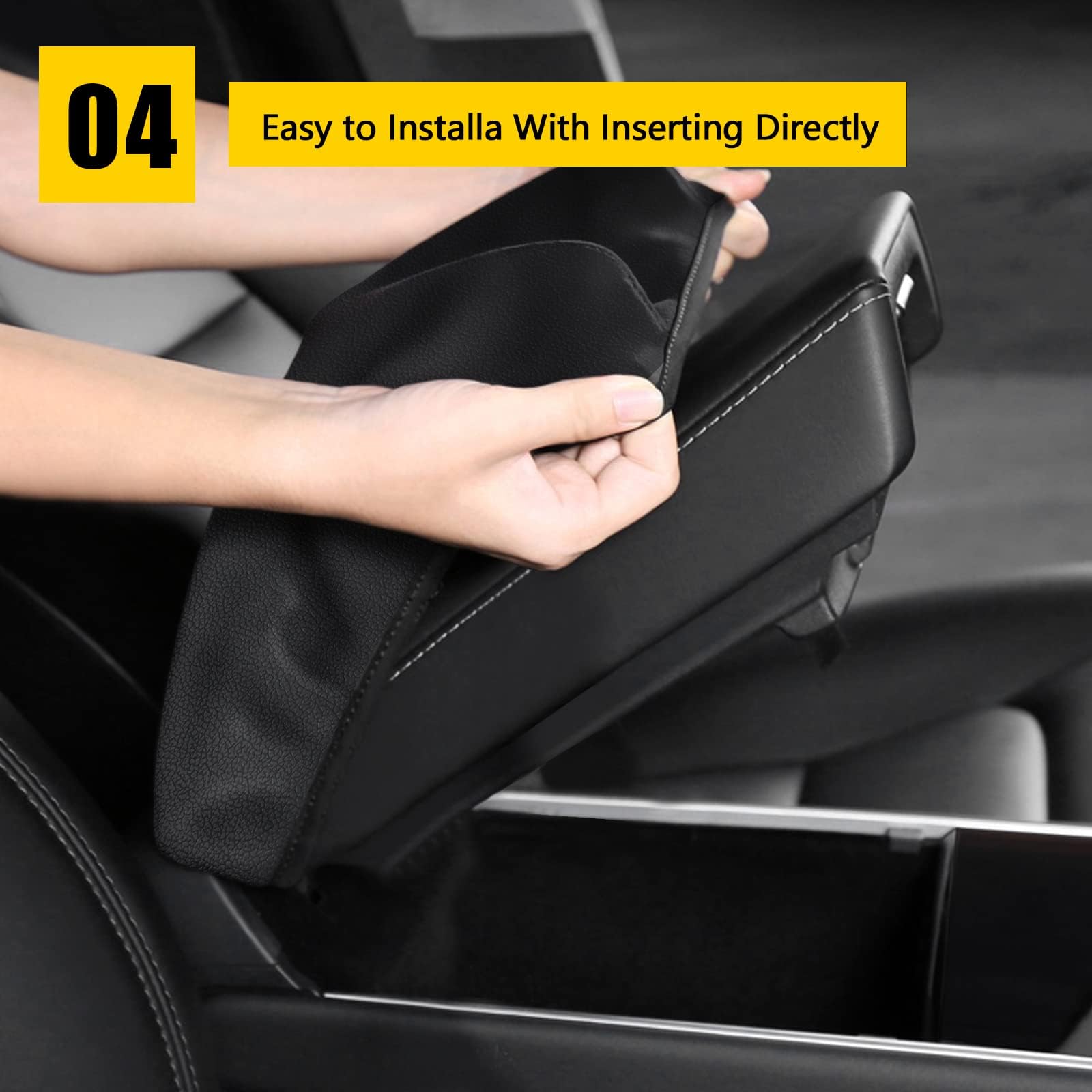 Aomsazto Center Console Cover Customized Armrest Cover Compatible With 2018-2024 Toyota Camry, Leather Arm Rest Covering For Car