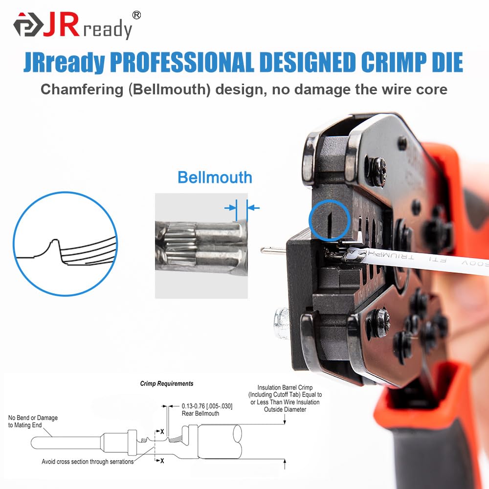 Jrready Deutsch Connector Kits St6303: 2 3 4 6 8 12 Pin Dt Connector Kit Ip67 Waterproof With Deutsch Crimper Act-Ly-16Dt, Stamped Contacts Size 16 For Automotive, Truck, Boat Repairing