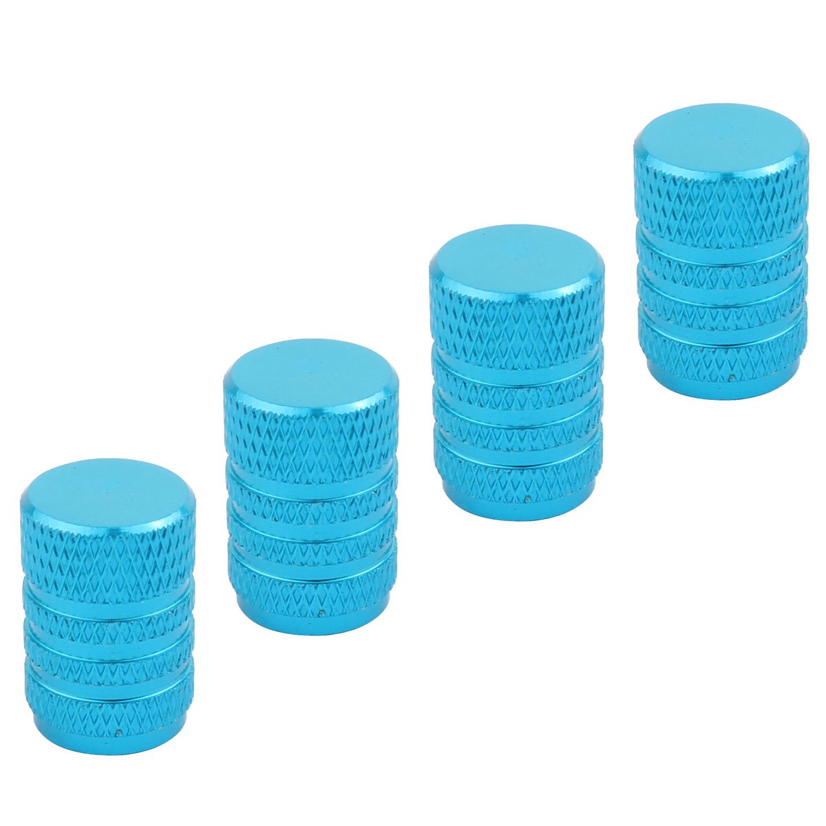 Tomall Chrome Sky Blue Aluminum Alloy Round Style Tire Valve Stem Caps For Jeep Truck