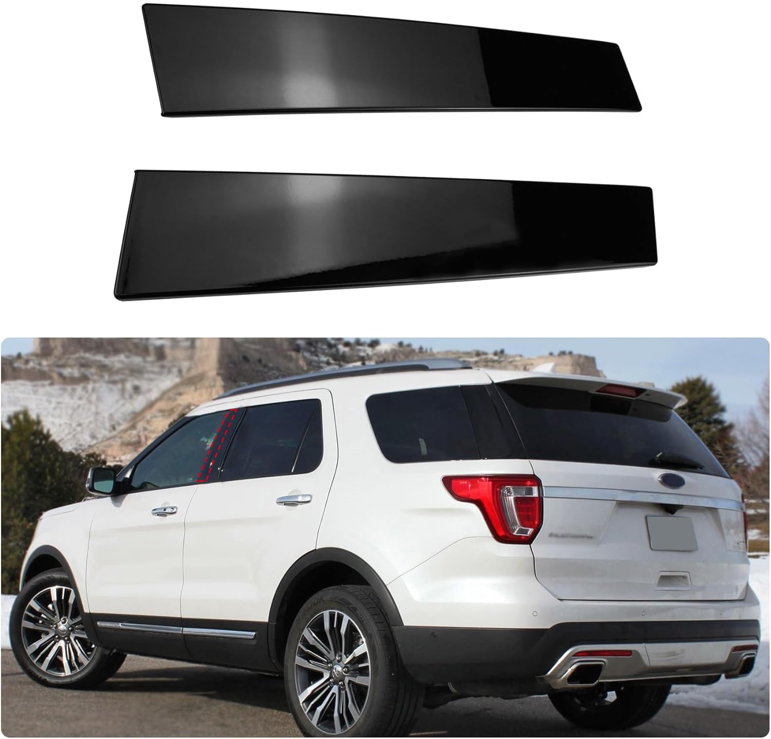 AIWGIW B Pillar Trim Door Molding Fit for 2011-2016 Ford Explorer, OE 926-448,926-449, BB5Z-7820554-AB, BB5Z7820554AC