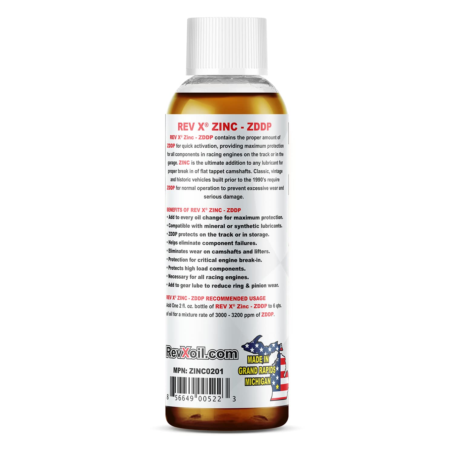 Rev X Zddp Oil Additive - Zinc & Phosphorus