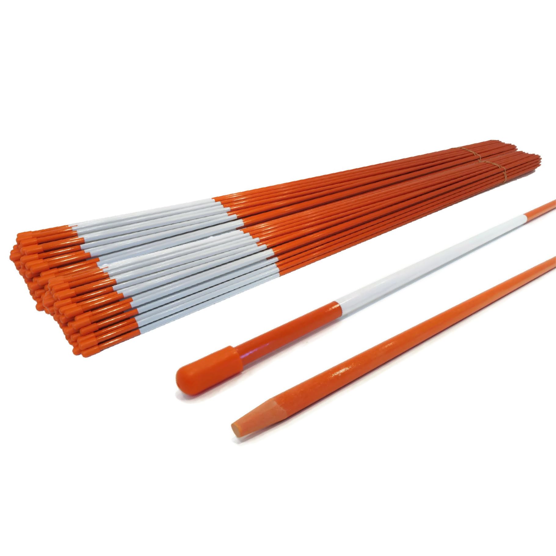 The ROP Shop (Pack of 1000) (1/4 Inch) Orange 48 Inch Reflective Driveway Markers, Snow Stakes Poles for Snow Plowing Driveways,