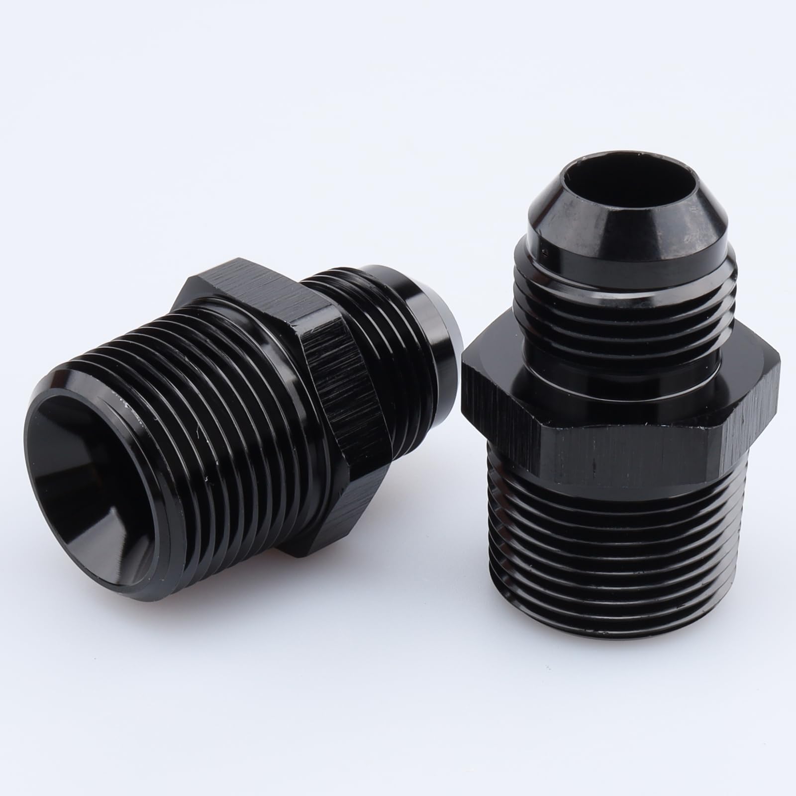 Ac Performance Male 3/4'' Npt To -10 An Flare Adapter Straight Aluminum Black, Pack Of 2