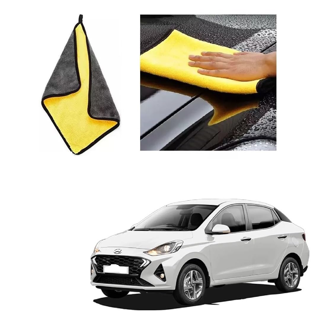 Car Cleaning and DetailingDual Sided Microfiber Cloth 600 GSM 40cm x 40cm (Pack of 2) Suitable for Aura