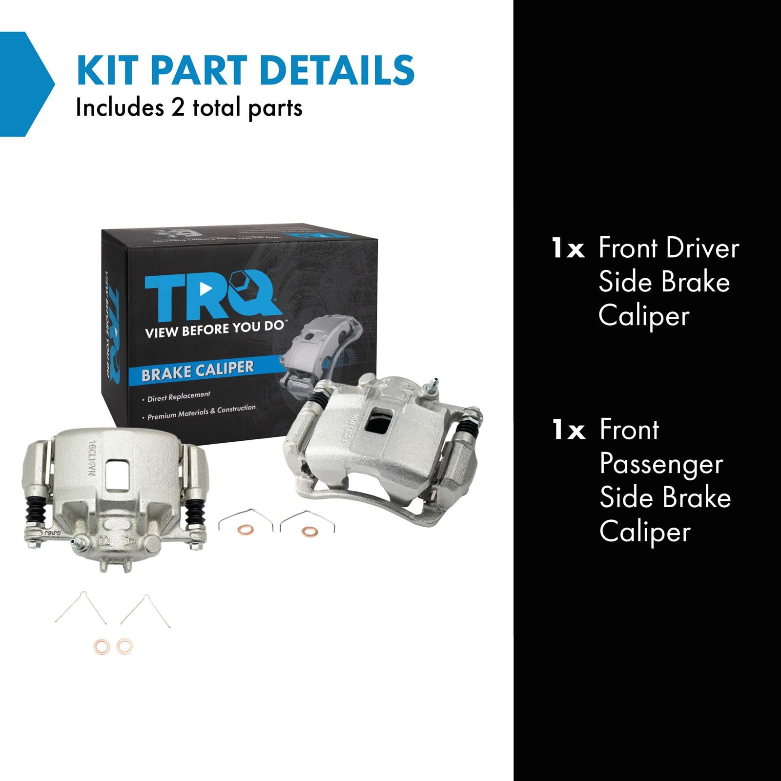 Trq Front Brake Caliper Set Compatible With 2002-2006 Acura Rsx 2003-2011 Honda Civic 2007-2008 Fit