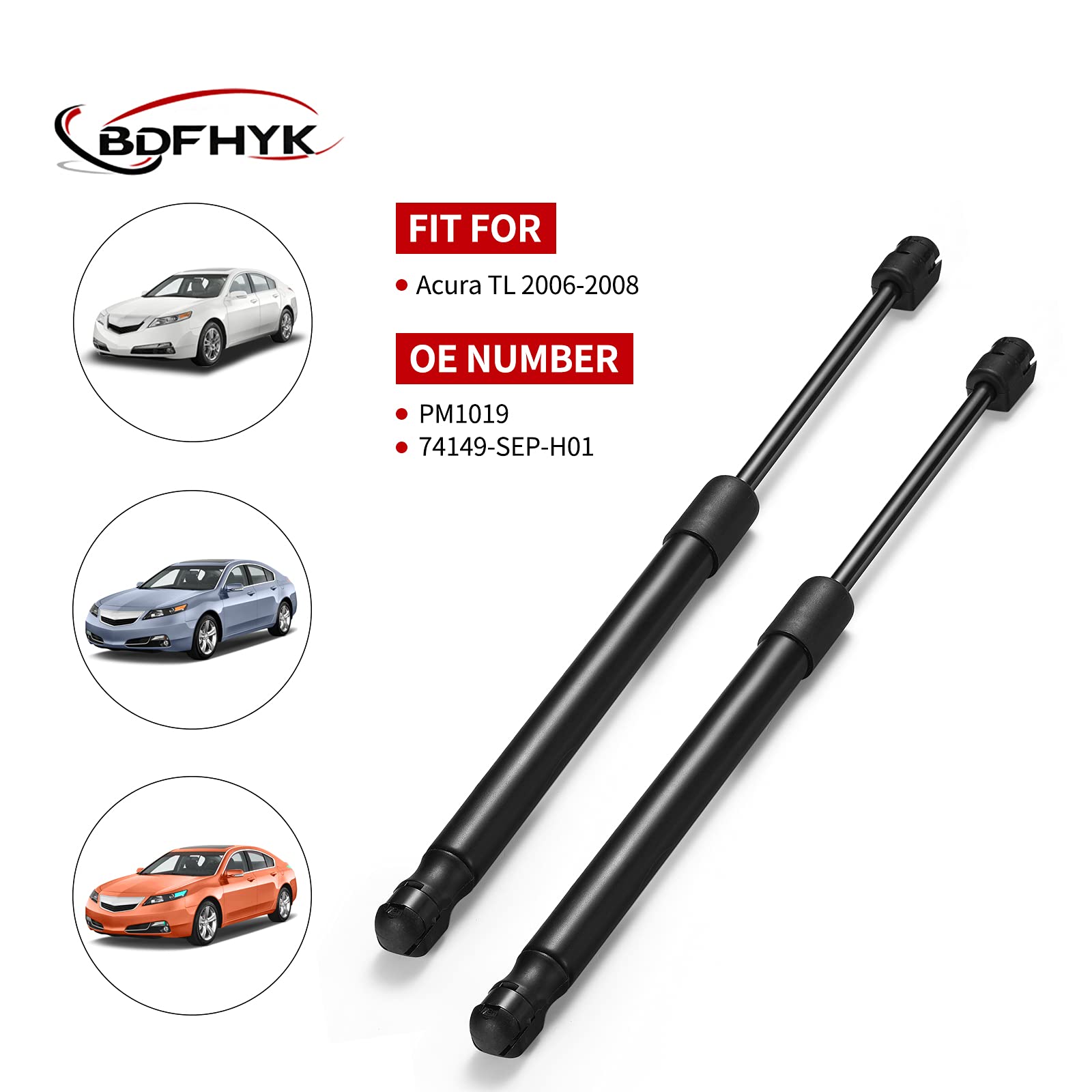 Bdfhyk Front Hood Struts Lift Supports Gas Prop Shockss Pm1019 For Acura Tl 2006-2008, Mighty Rust Resistant Gas Struts Gas Springs Hood Holder Gas Shocks, 2 Pcs