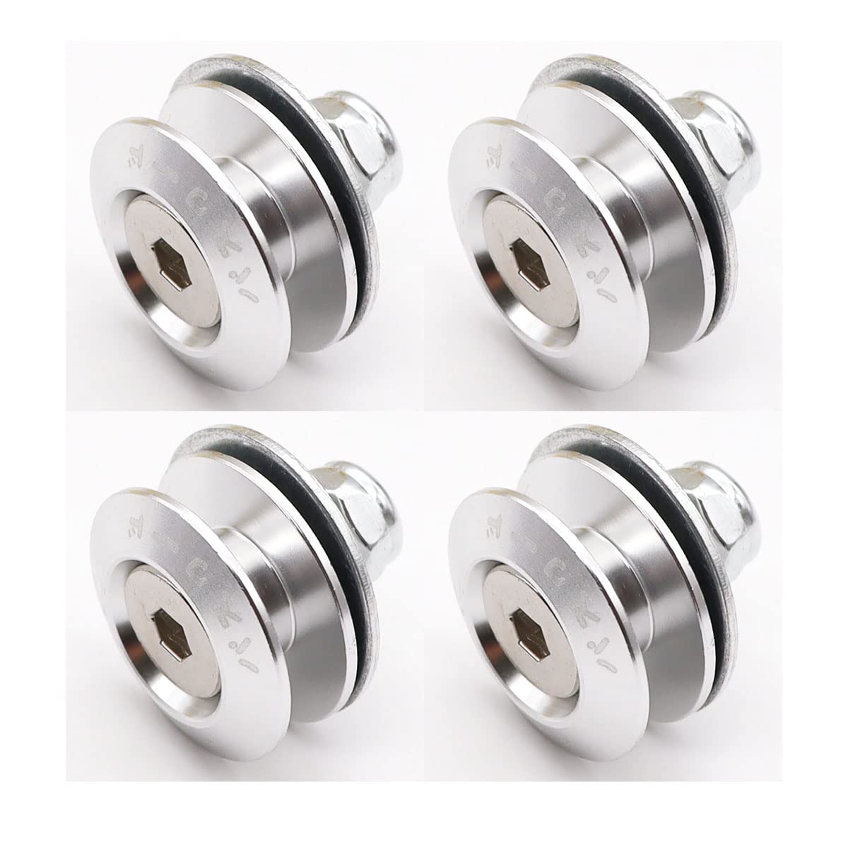 Taiss Bumper Quick Release (Silver), Front And Rear Bumper Tight Plate Fixing Kits, Supporting Reinforcing Washers And Screws, Compatible With Gm Bumper Engine Hatch Kit.