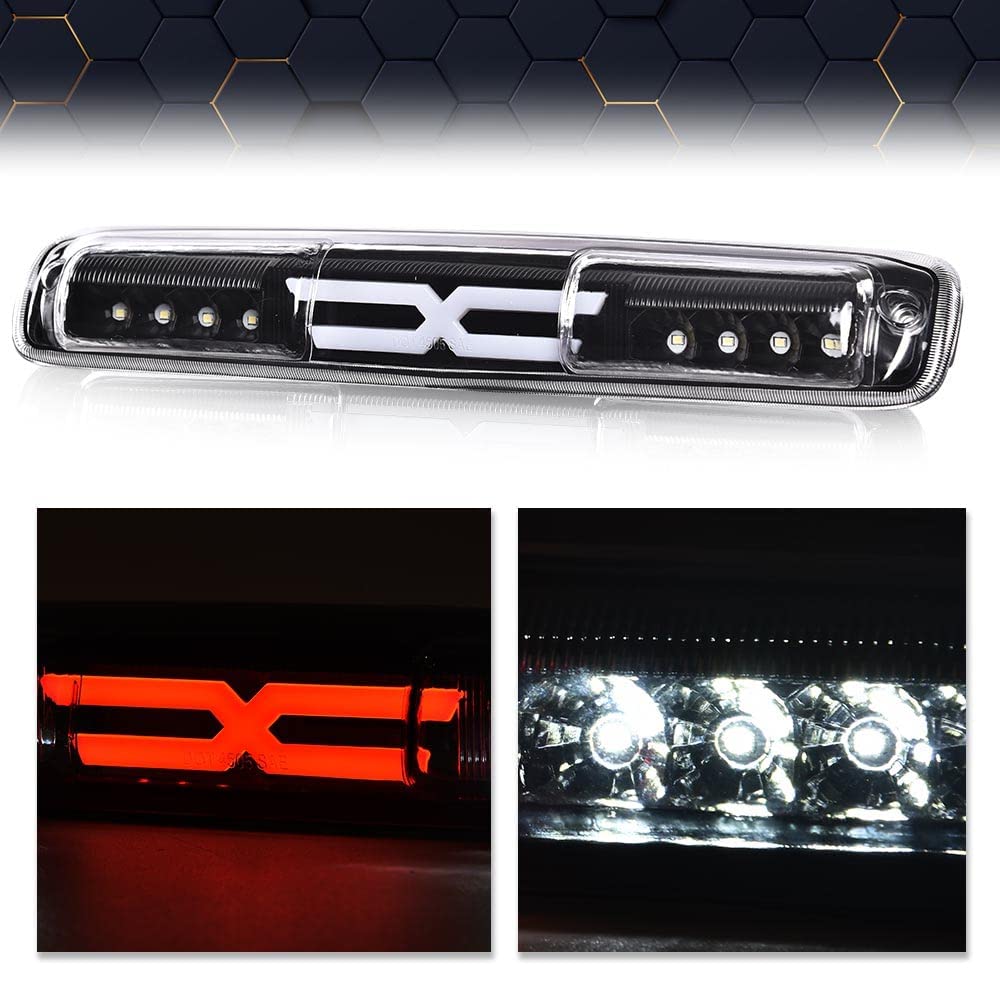 Pit66 3Rd Brake Light Compatible With Chevy Silverado 1500 2500 3500 & Hd Models (99-06 Silverado/Sierra X Clear Lens)