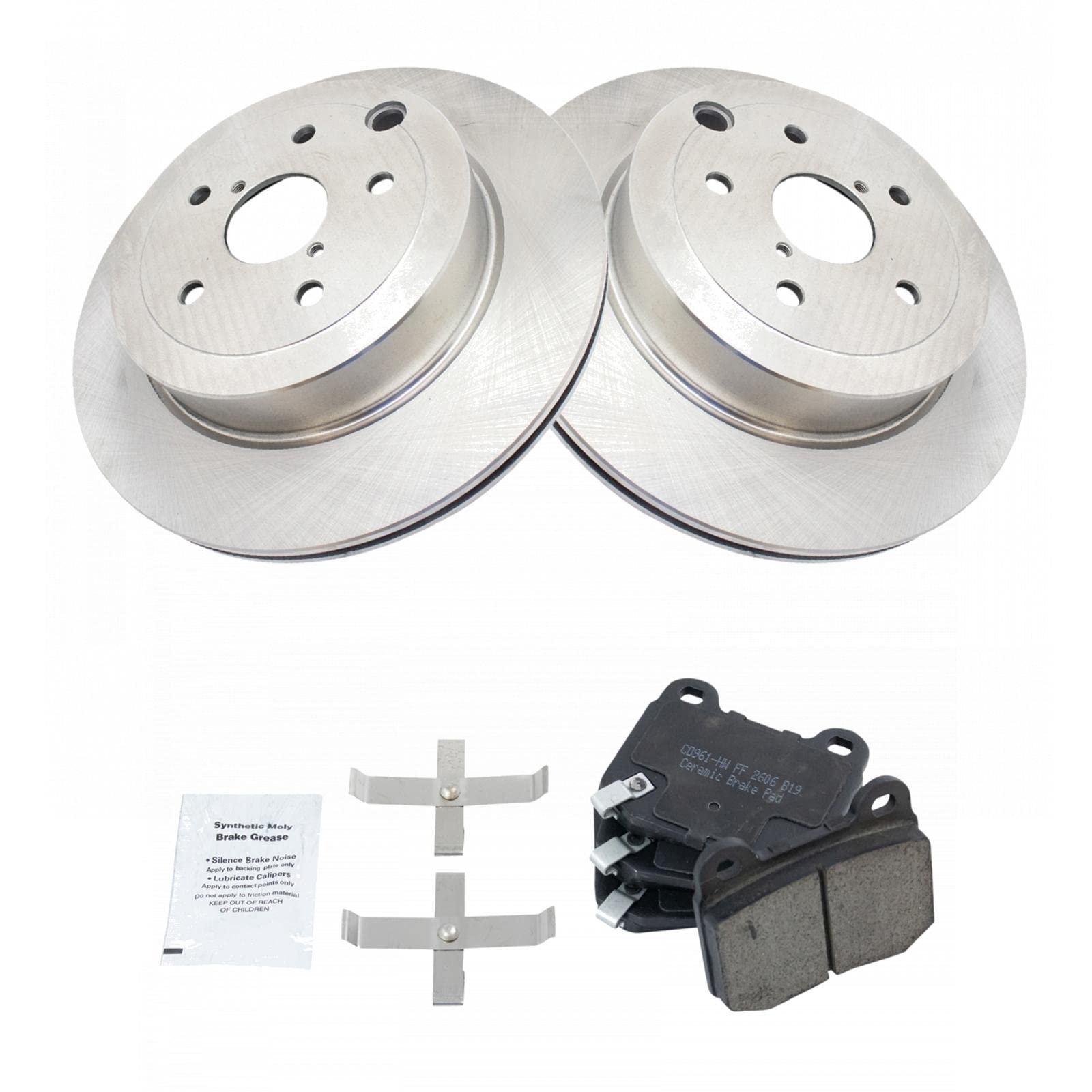 TRQ Brake Pads & Rotors Kit Compatible with 2008-2014 Subaru Impreza 2015-2017 WRX STI