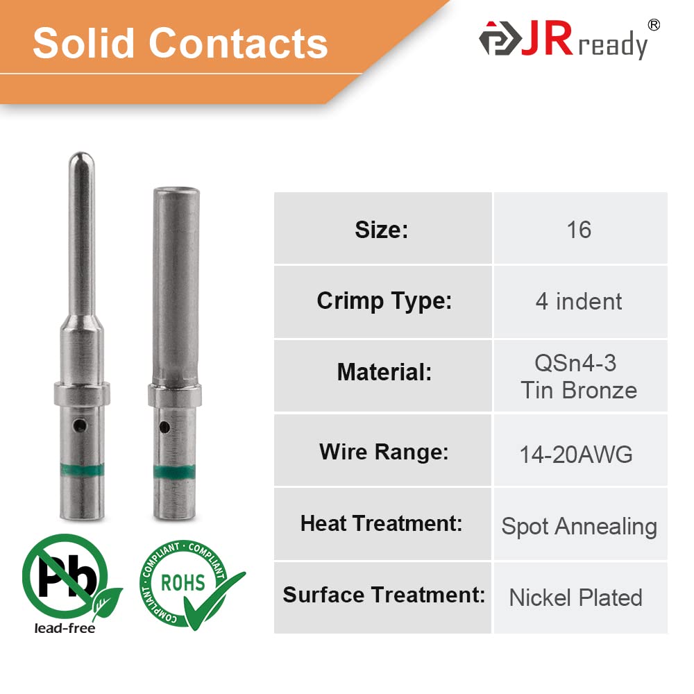 Jrready St6112 Dt Connector 2 Pin Gray Waterproof Electrical Wire Connector Dt04-2P Dt06-2S With Deutsch Solid Contacts 14-20 Awg And Sealing Plugs,3 Sets