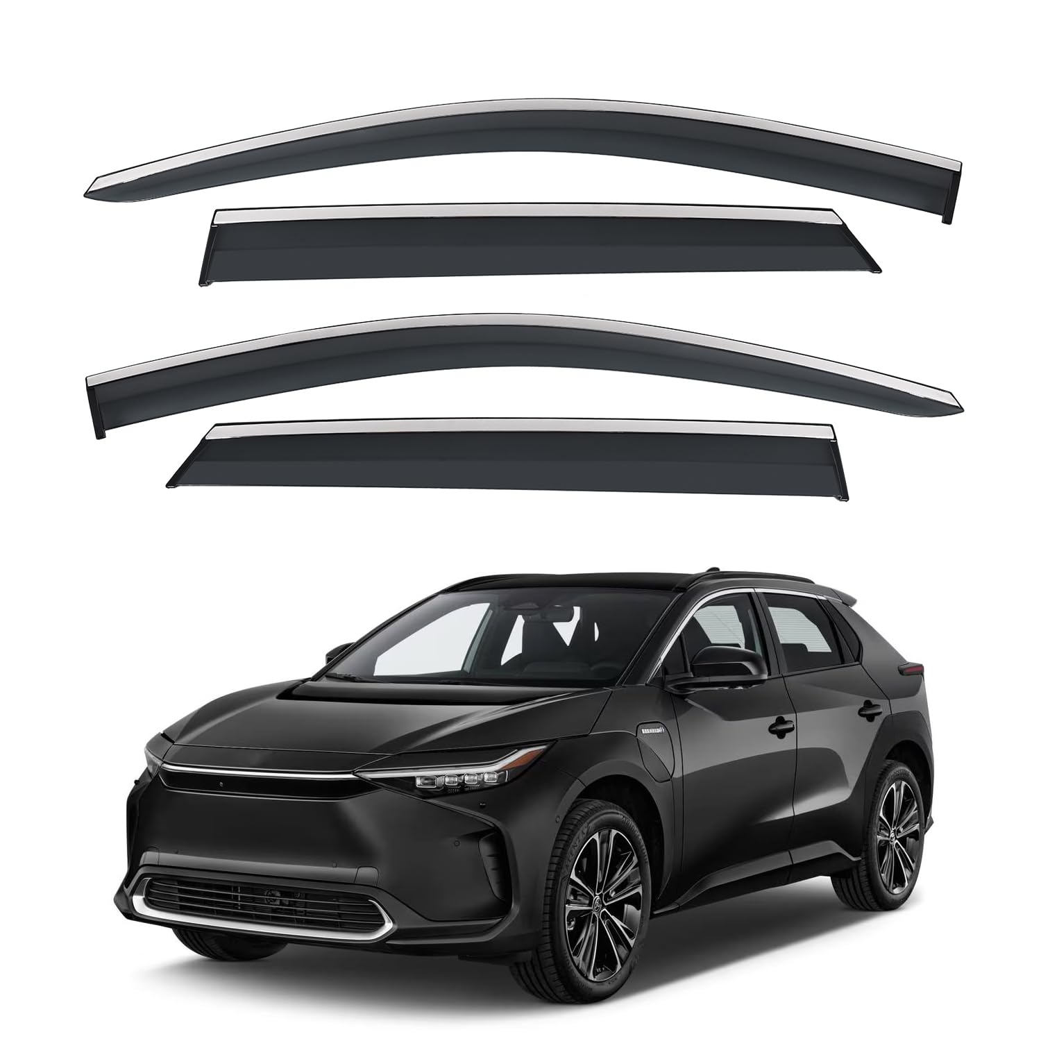 Vesul Rain Guard Window Visor Compatible With 2023 2024 2025 Toyota Bz4X Subaru Solterra 3-351Ty004 Window Wind Deflector Shield Cover Visor Outside Mount Type