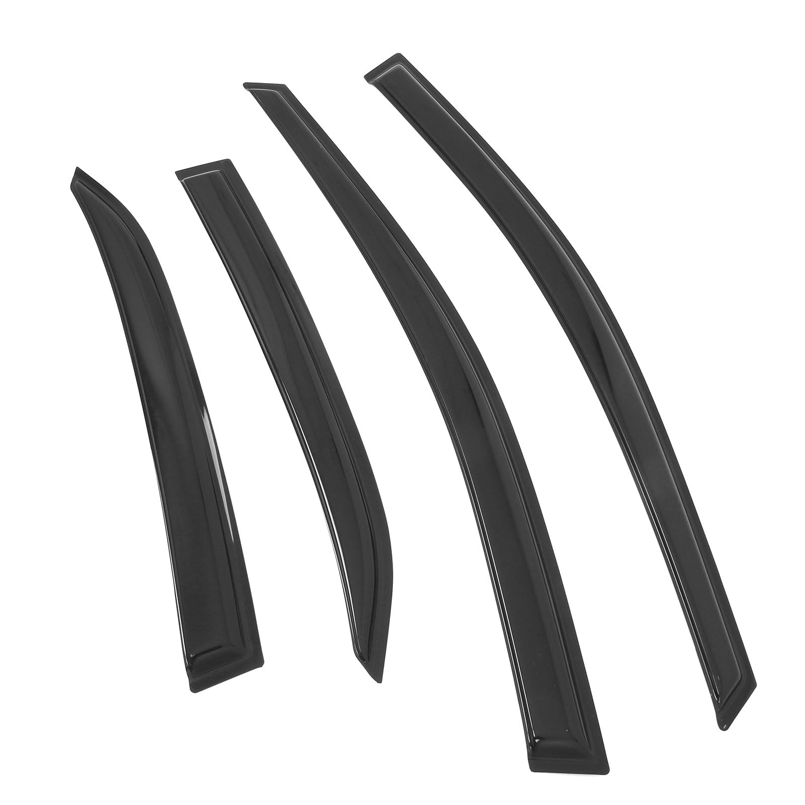 Ikon Motorsports Tape On Window Visors Compatible With 2018-2024 Toyota Camry, Acrylic Slim Style Smoke/Tinted Rain Guards, Side