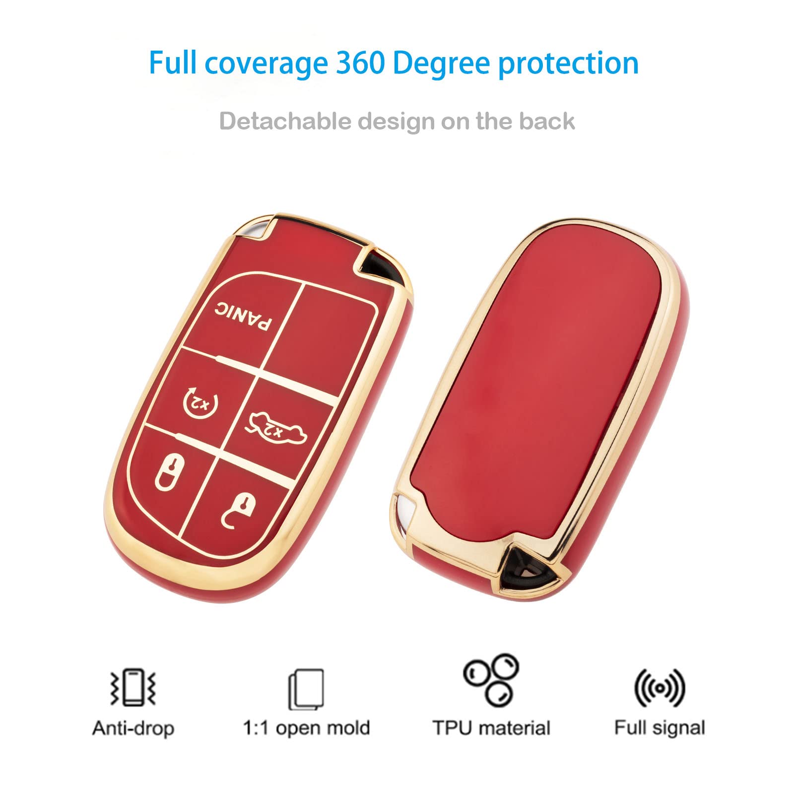 Xiyang Trade For Jeep Key Fob Cover With Keychain, Soft Tpu Key Case Shell Full Protection Suitable For Jeep Grand Cherokee Rene