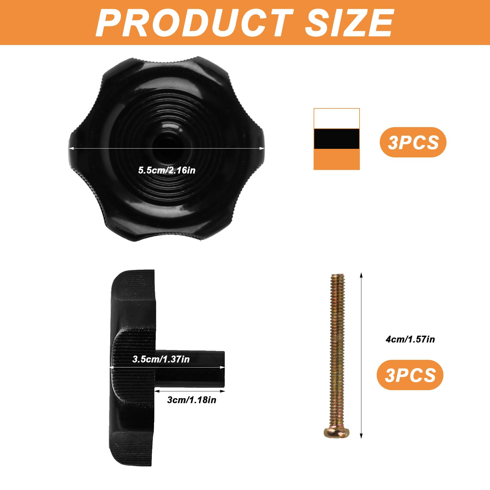 QBXMY7 4 Pcs RV Window with Screw, White,Camper Knobs, 1 Shaft RV Window and Vent Interior Hardware, Awning Roof Vent Knob, Ca