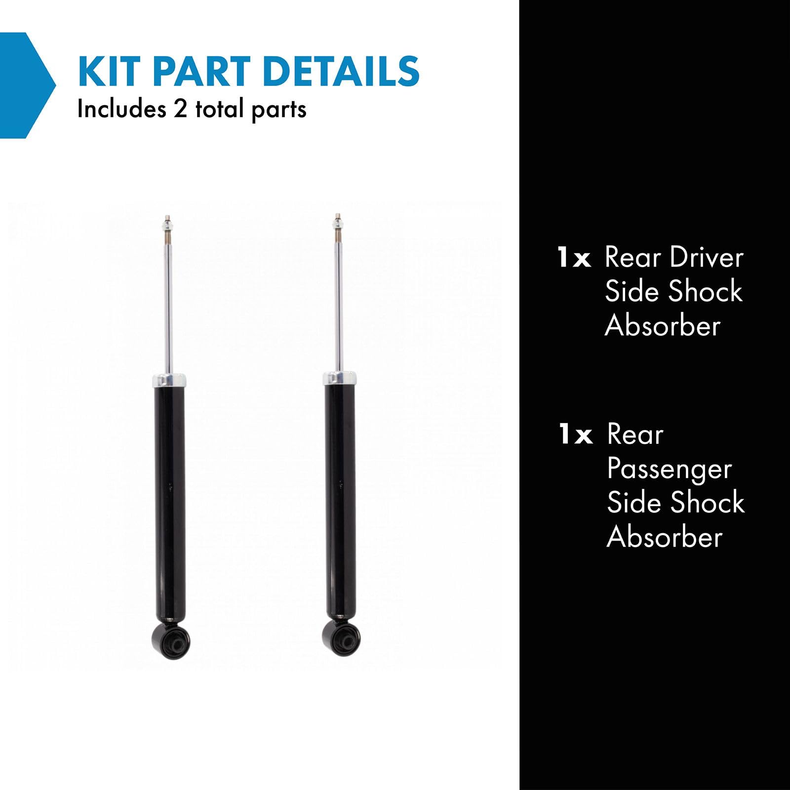 Trq Rear Shock Absorber Set Compatible With 2016-2020 Hyundai Tucson 2017-2020 Kia Sportage