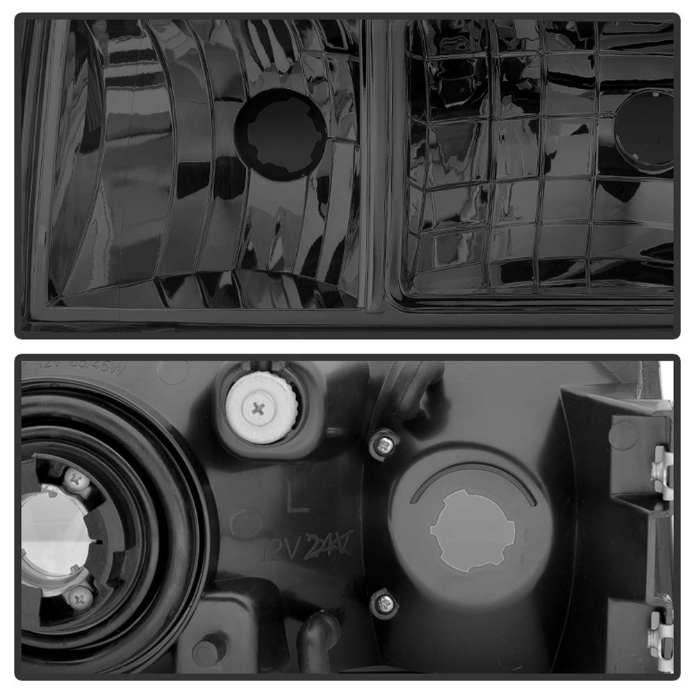 Acanii - For Smoke 1991-1996 Chevy Caprice Impala 2In1 Led Headlights Lights+Corner Signal Lamps Driver & Passenger Side