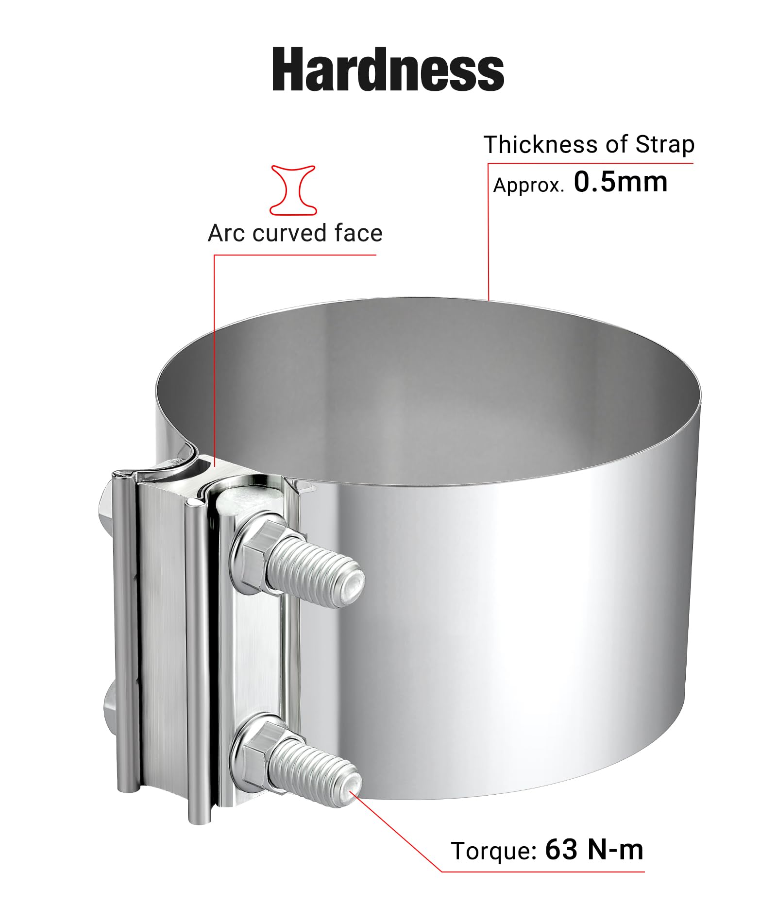 Evil Energy 4.0 Inch Exhaust Clamp,Butt Joint Band Clamp Sleeve Coupler Stainless Steel 2Pcs