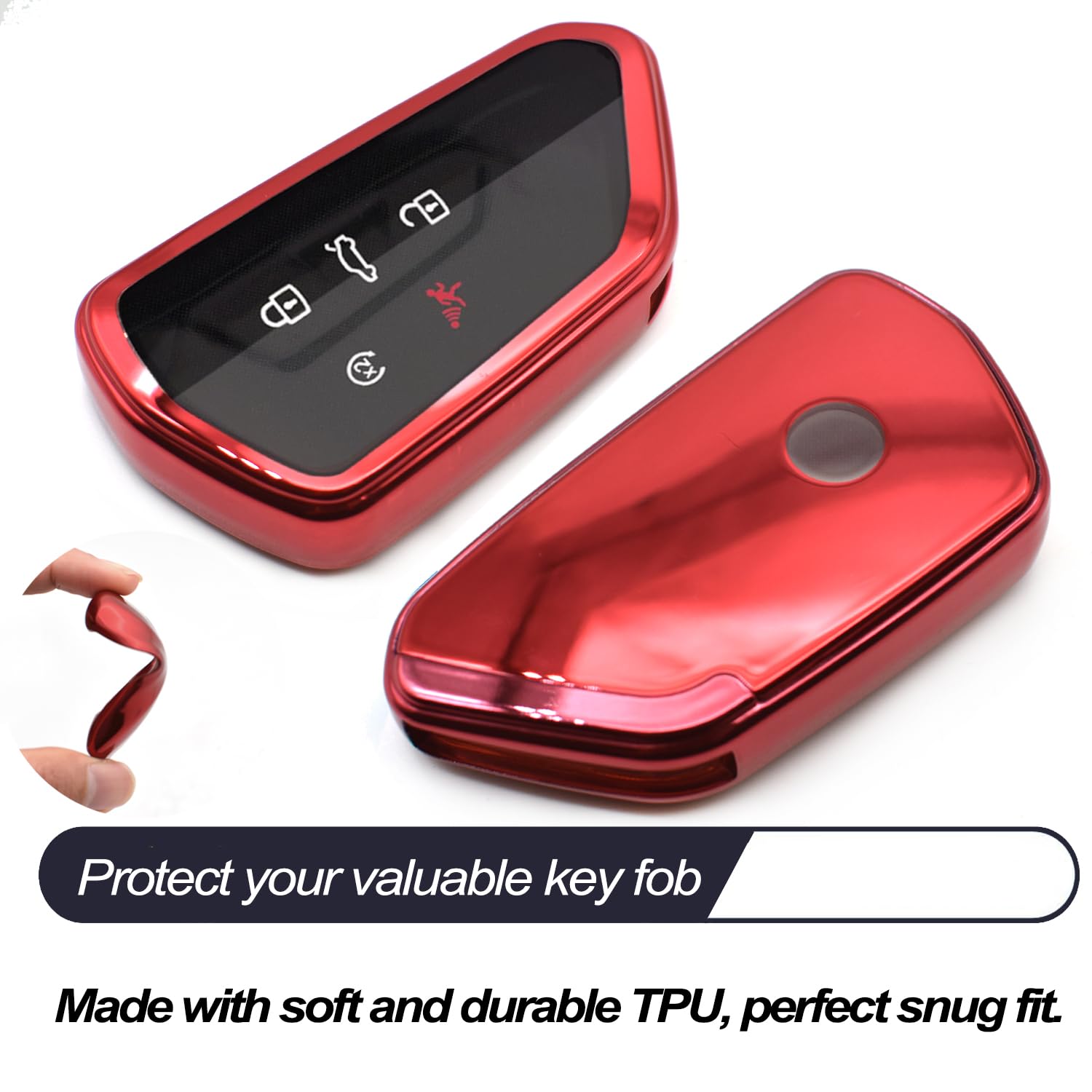 Mechcos Fit For Vw Volkswagen Id.4 Atlas Mk8 Gti Golf R Atlas Cross Sport Key Fob Cover Case Remote Holder Skin Tpu Protector Ke