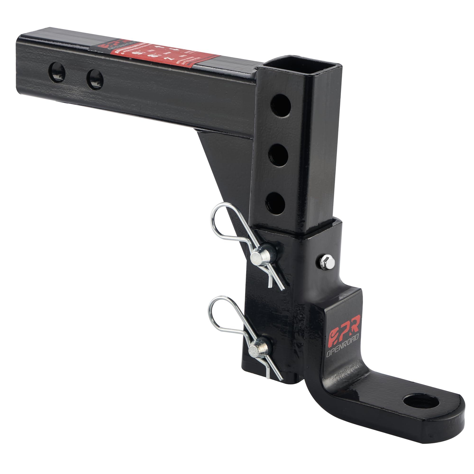 Openroad Adjustable Trailer Hitch Ball Mount, Fits 2-Inch Receiver, 1-Inch Hole, 7500Lbs, 9-1/2'' Drop/ 8-1/4'' Rise Drop Hitch,