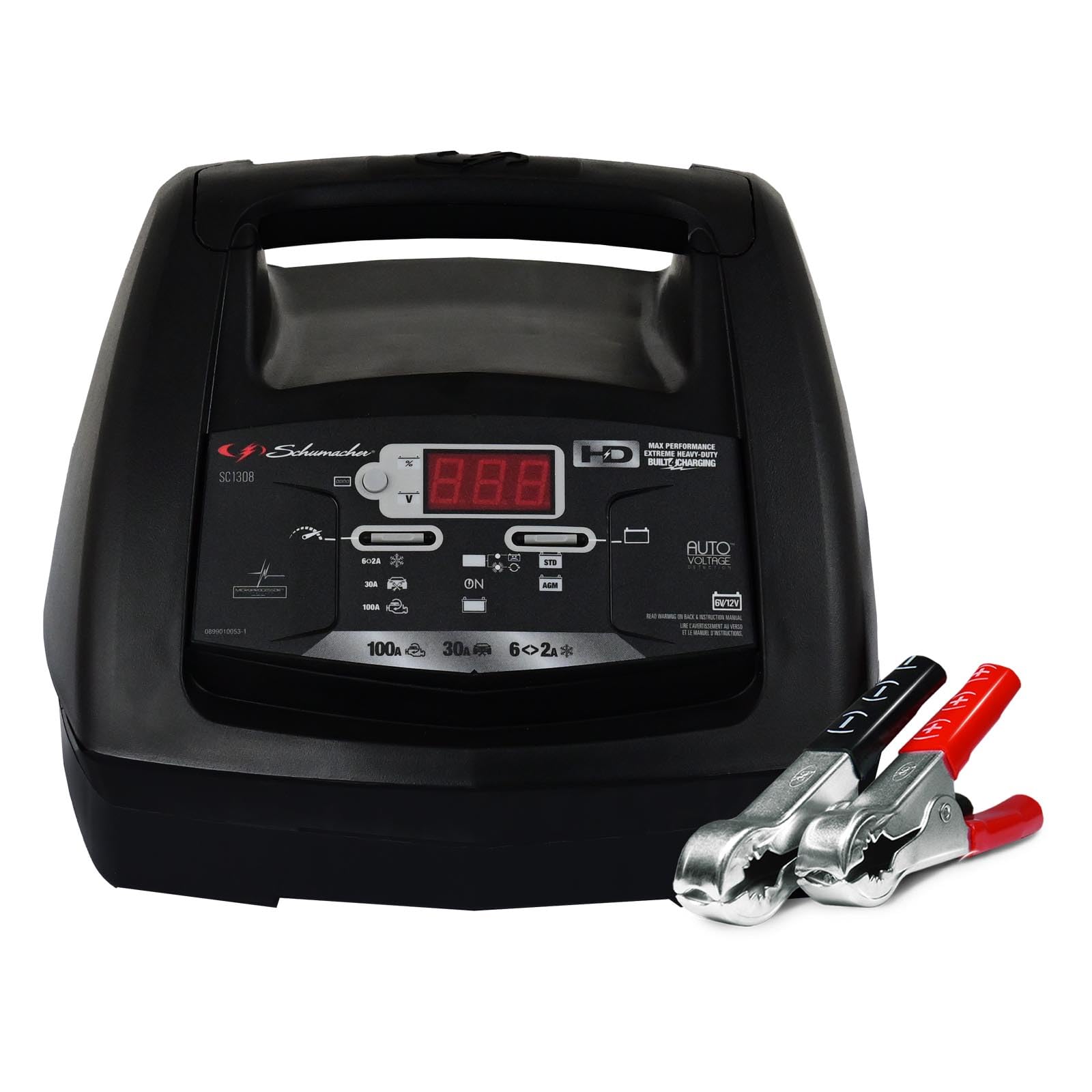 Schumacher Electric Fully Automatic Battery Charger Engine Starter, 6-in-1, SC1308 - 100 Cranking Amps, 6-Volt, 12-Volt, for Mot