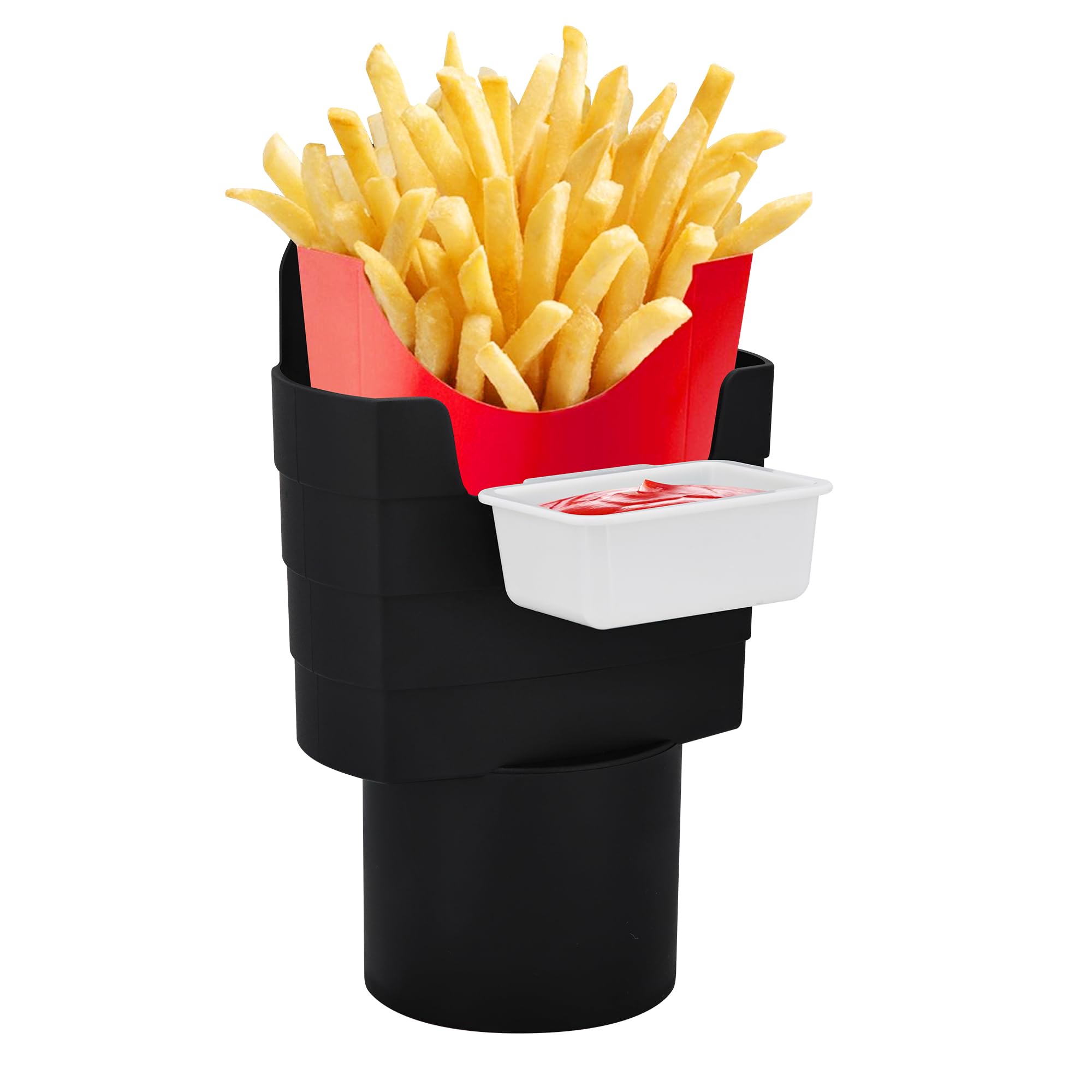 Isaddle French Fry Cup Holder - Automotive Interior Accessories Chips Cupholder For Cell Phone Fast Food Drink Beverage Key Fob