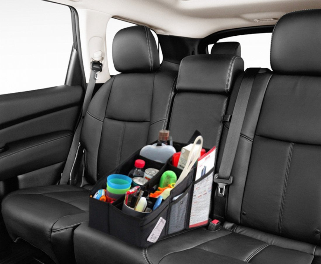 AutoMuko Car Organizer, Car Console Organizer with 6 Large Pockets, + Adjustable Dividers for Keeping Miscellaneous Items Organi