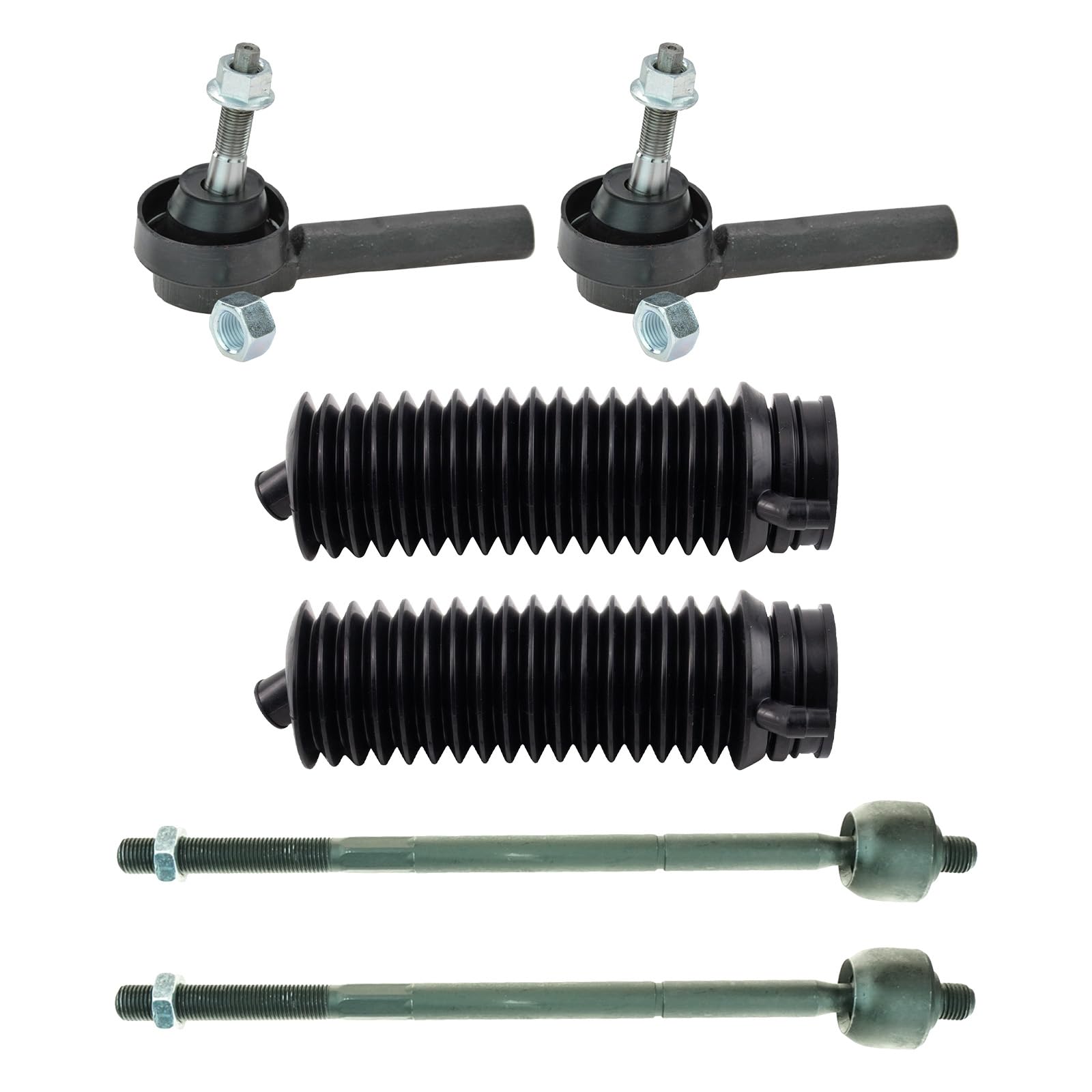 Trq Front Steering Kit Steering Rack & Pinion Bellow Tie Rod Compatible With 2001-2004 Chrysler Town & Country 2001-2003 Voyager