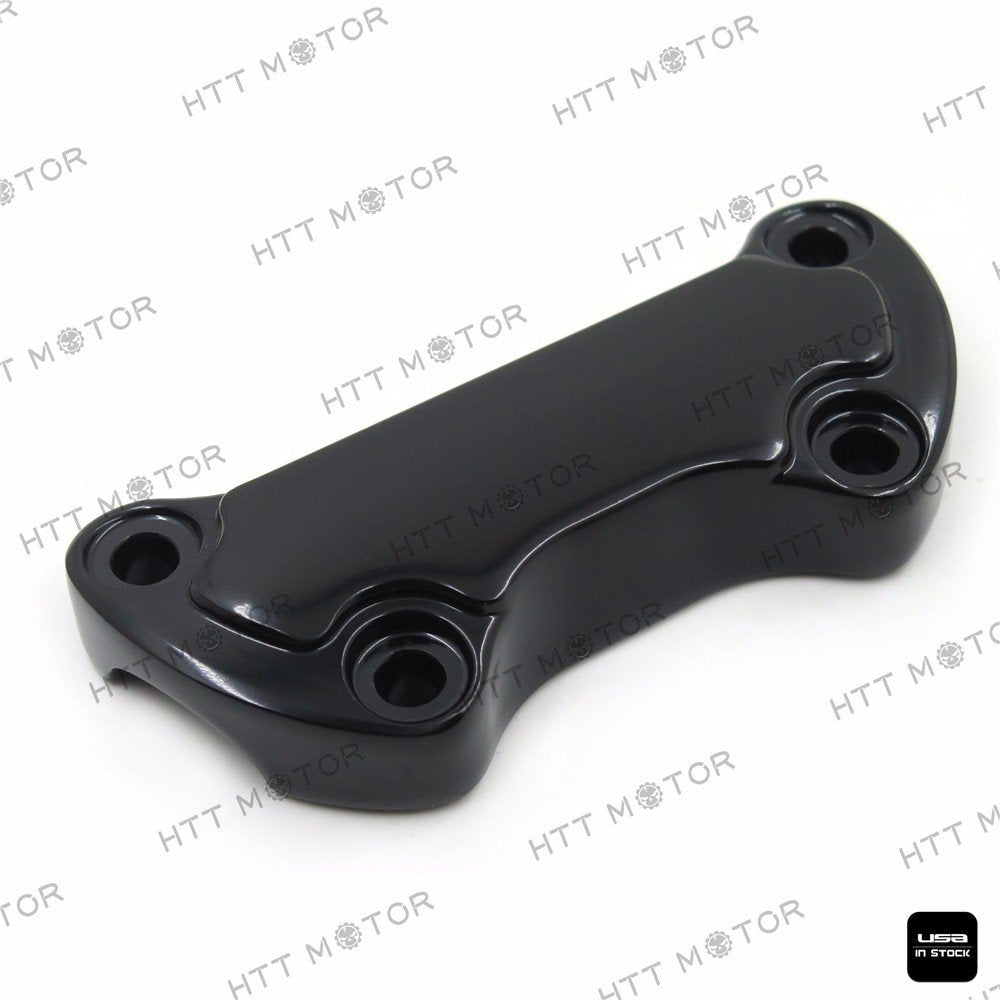 Httmt Mt446-002- Black Scalloped Handlebar Riser Clamp Compatible With Harley Sportster 883 Dyna Super Glide