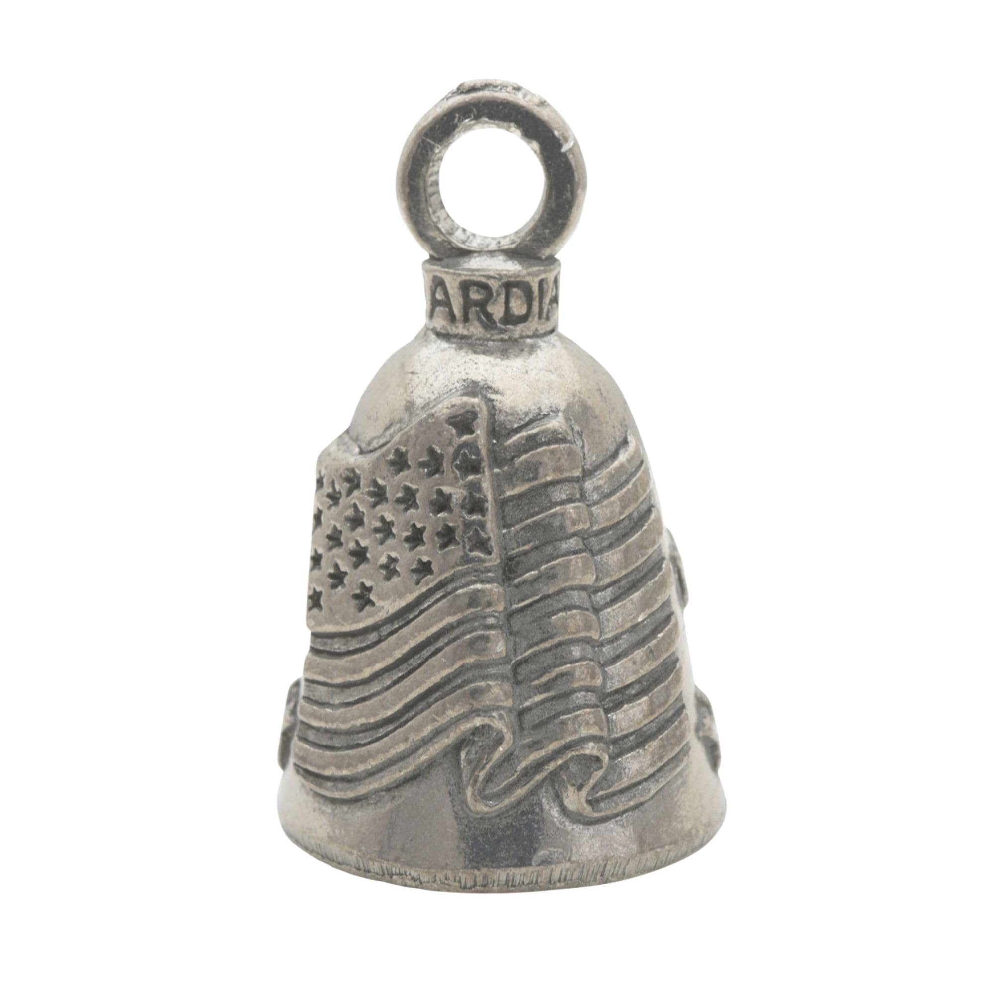 Guardian Bell Old Glory Bell Good Luck Bell W/Keyring & Black Velvet Gift Bag | Motorcycle Bell | Lead-Free Pewter | Good Luck G