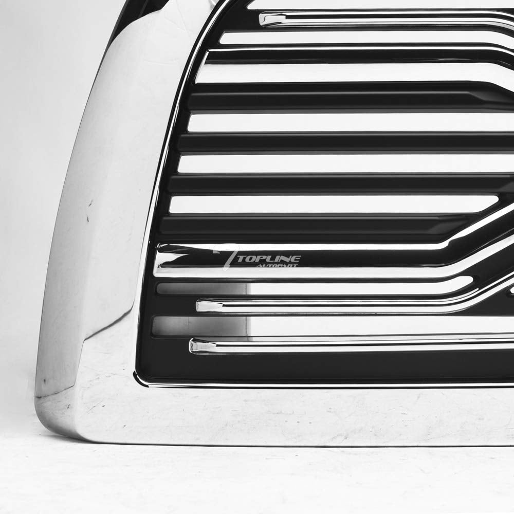 Chrome Big Horn Style Horizontal Front Hood Bumper Grill Grille Guard ABS With Shell Compatible With 10-18 Dodge Ram 2500/3500 /