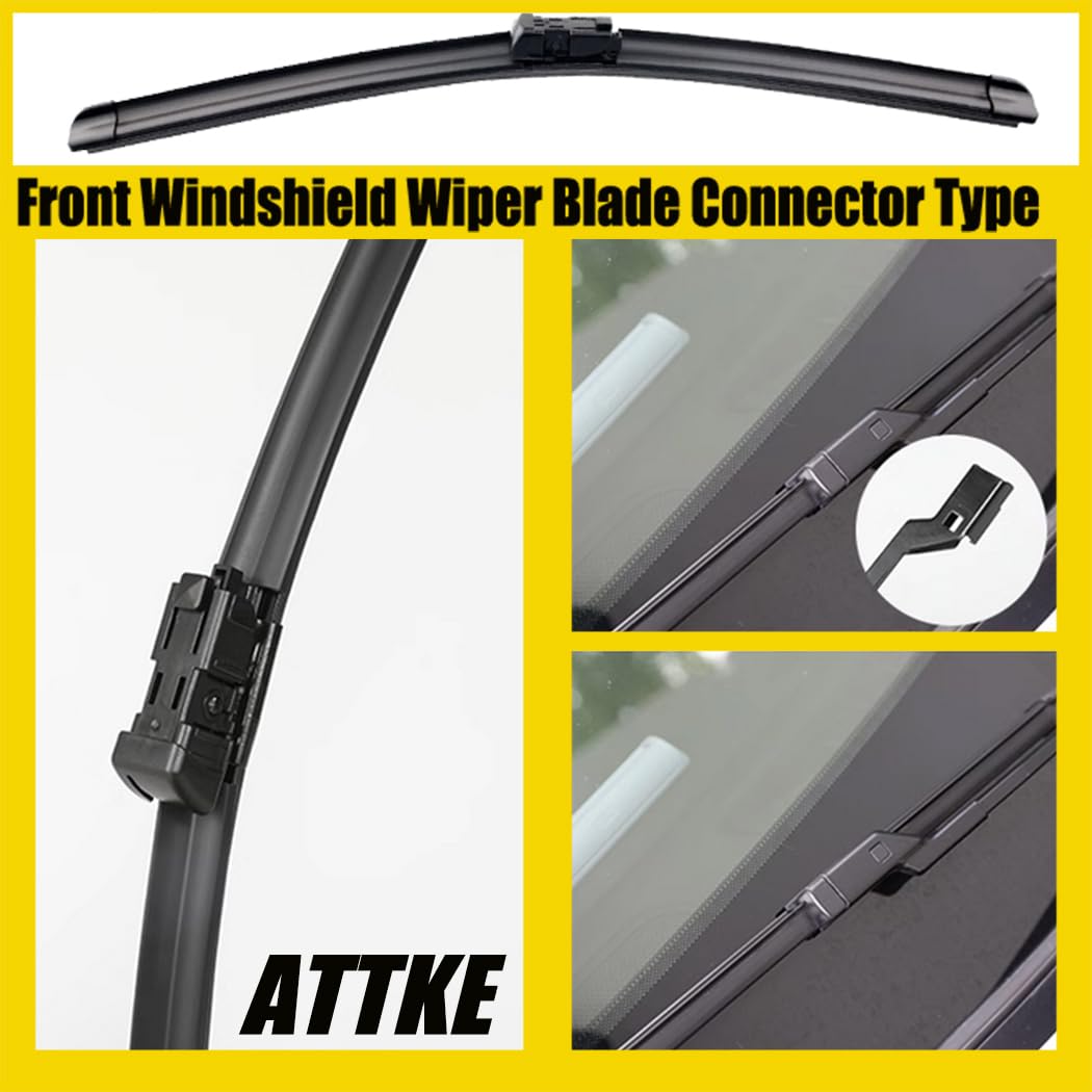 Attke Front Windshield Wiper Blades For Volkswagen Atlas 2018-2022 Genuine Replacement Wiper Blade Set 26''/22'' (Set Of 2)