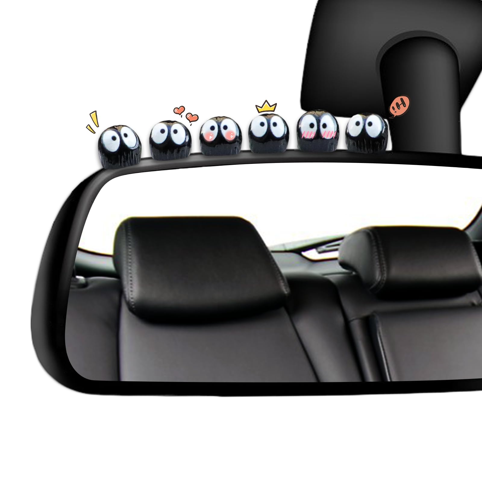 Cute Soot Sprites,35 Pcs Automotive Interior Decoration Accessories for Car Rearview Mirror and Dashboard,Cute Anime Decor for H
