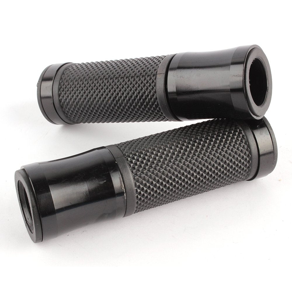 Pair of 7/8'' 22mm Motorcycle CNC Aluminum Rubber Gel Hand Grips Handlebar for Sports Bike Chopper Cruiser Bike