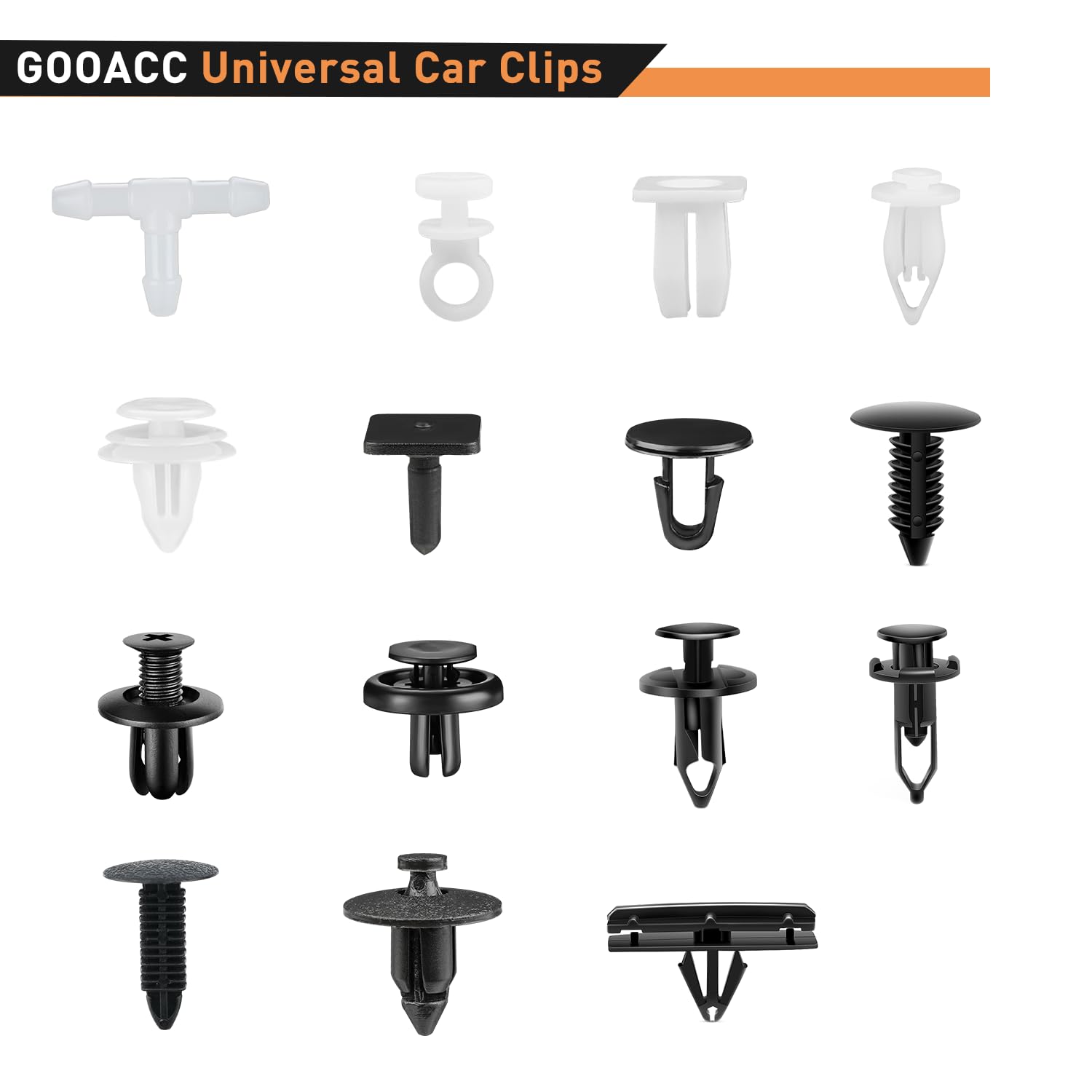 Gooacc 501Pcs Universal Car Clips Mixed Auto Bumper Fender Trim Door Panel Shield Engine Cover Retainer Rivet Push Clips With Fa