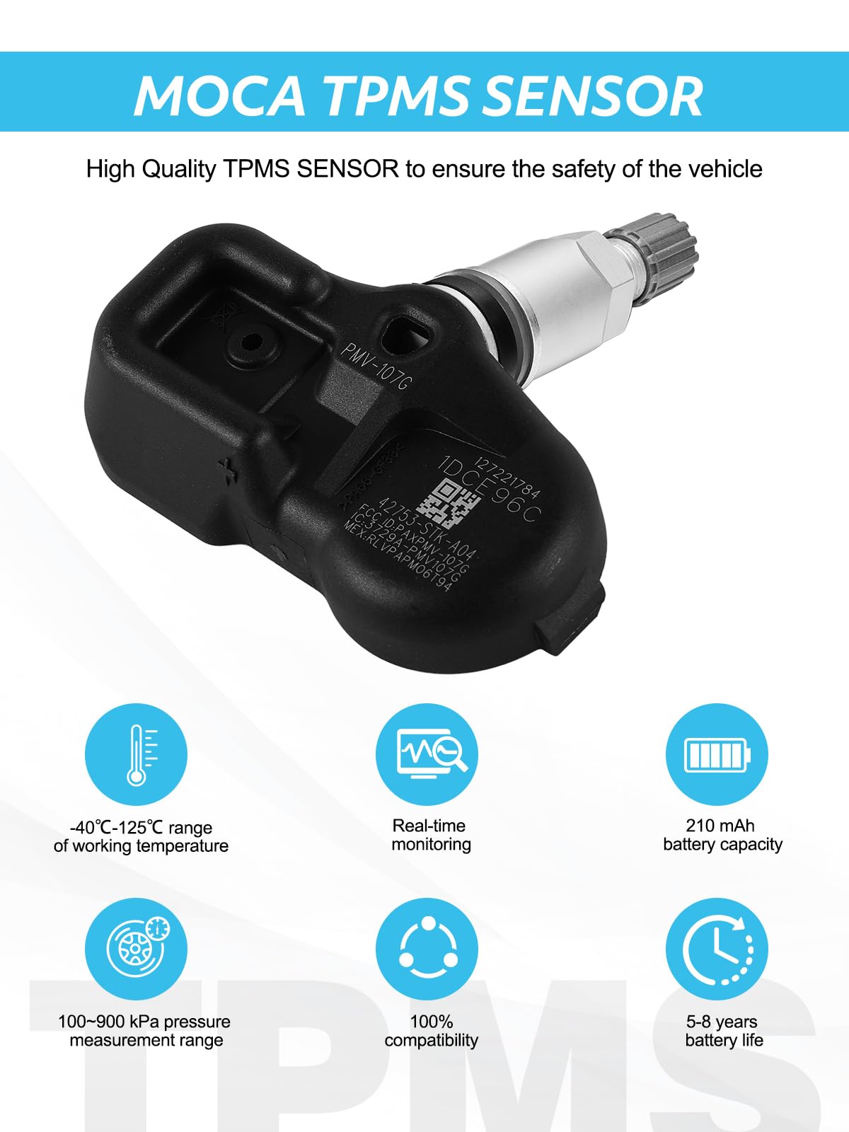 TAUTOY 42753STKA04 42753-SZA-A13 TPMS Tire Pressure Monitoring Sensors 4PCS for Acura MDX 2007-2013,RDX 2007-2012,TSX 2007-2014,