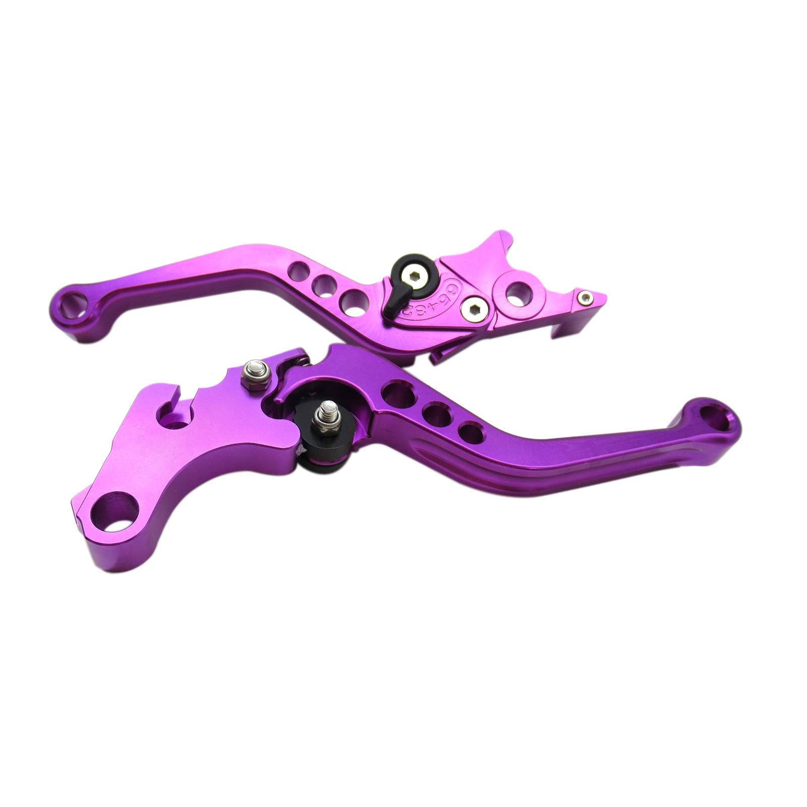 Purple Cnc 6 Position Shorty Brake Clutch Lever For Kawasaki Ninja 250R 2008-2012 08 09 10 11 12