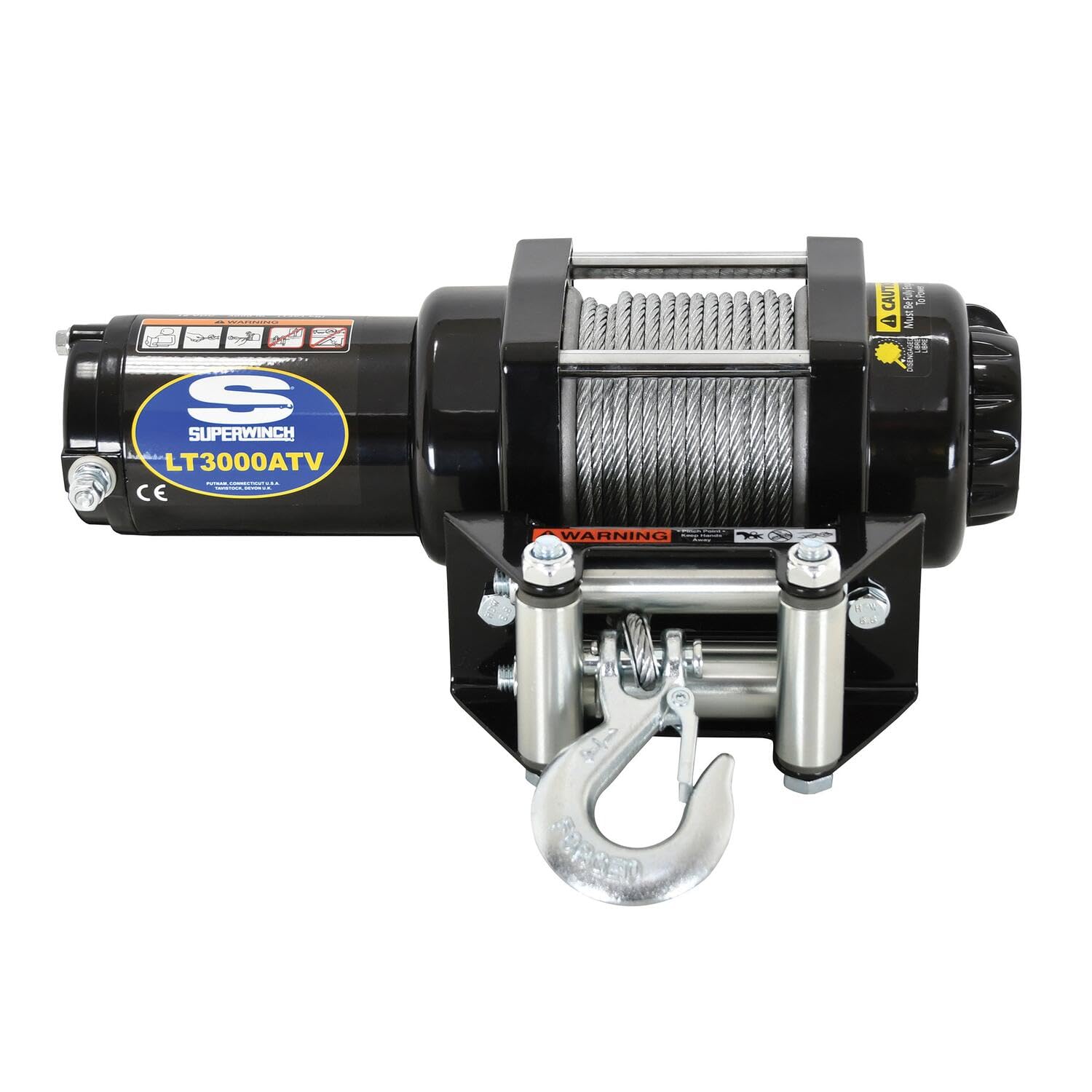 Superwinch 1130220 LT3000 12V DC Winch 3,000lb(1361kg) Single Line Pull with Roller Fairlead 3/16in x 50ft Steel Wire Rope Corde