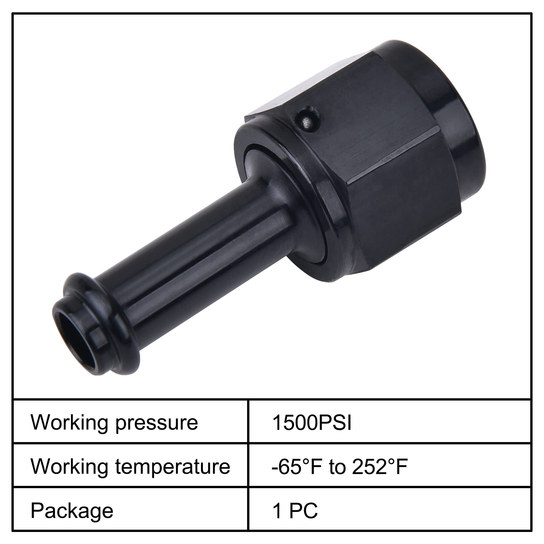 EVIL ENERGY 6AN Female to 5/16 '' Barb Hose Fitting Straight Swivel