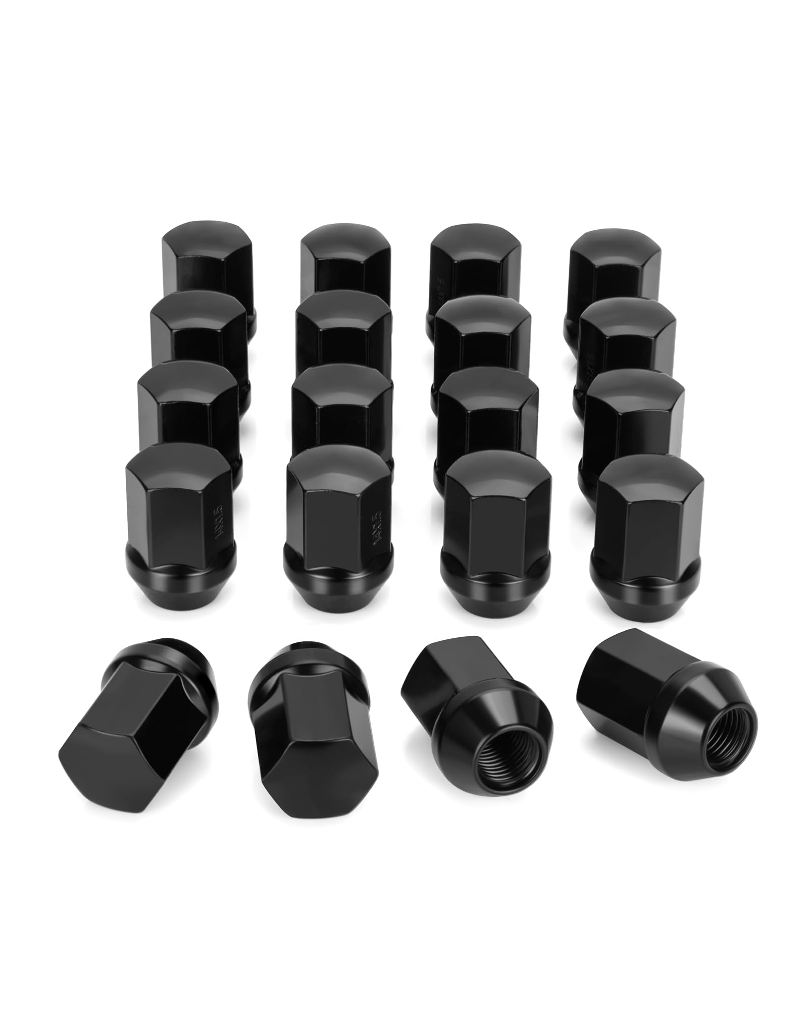 M14x1.5 Lug Nuts Fit Cadillac CTS Chevy Camaro Dodge Charger Challenger Charger Tesla, 20PCS OEM/Stock Style Black 14mmx1.5 Whee