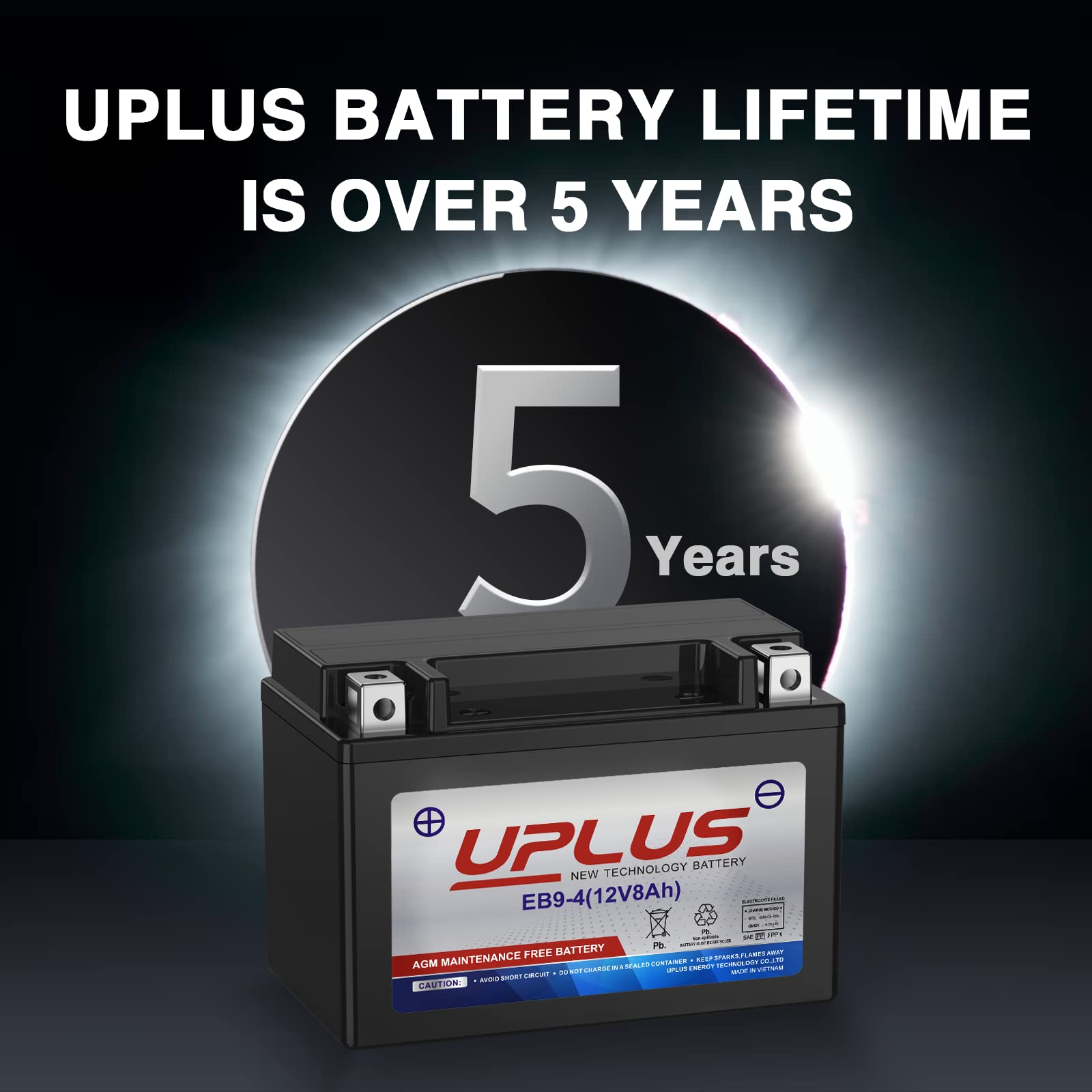 Motorcycle Battery Ytx9-Bs, Uplus Eb9-4 Atv Scooter Battery Maintenance Free - Sealed Agm Powersport Batteries