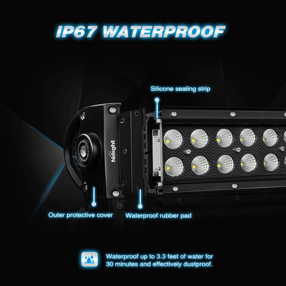 Nilight - 71015C-A 50Inch 288W Curved Led Work Light Driving Fog Lamp Led Light Bar Offroad Lighting For Suv Ute Atv Truck 4X4 B