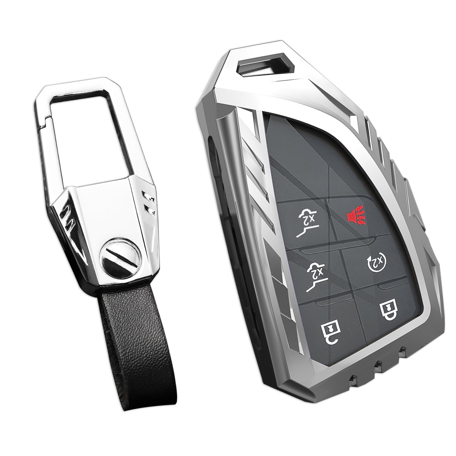 Ocezbiis for Chevy Key Fob Cover,Keychain,Zinc Alloy Protection Car Key Shell Case Compatible with Chevrolet Buick GMC Series Ho
