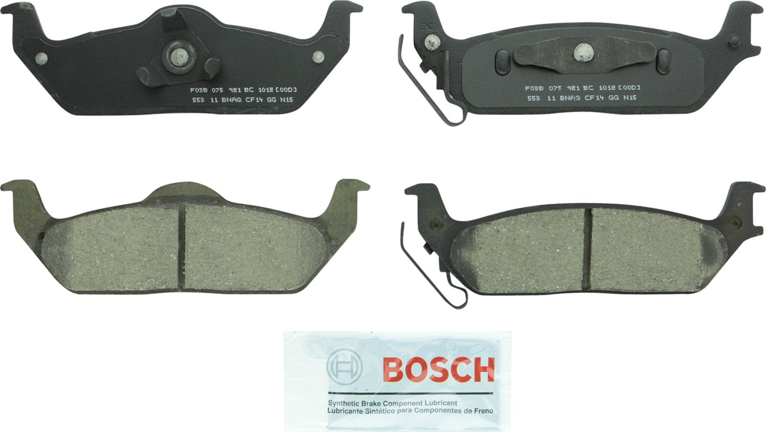 BOSCH BC1012 QuietCast Premium Ceramic Disc Brake Pad Set - Compatible with Select Ford F-150; Lincoln Mark LT; REAR