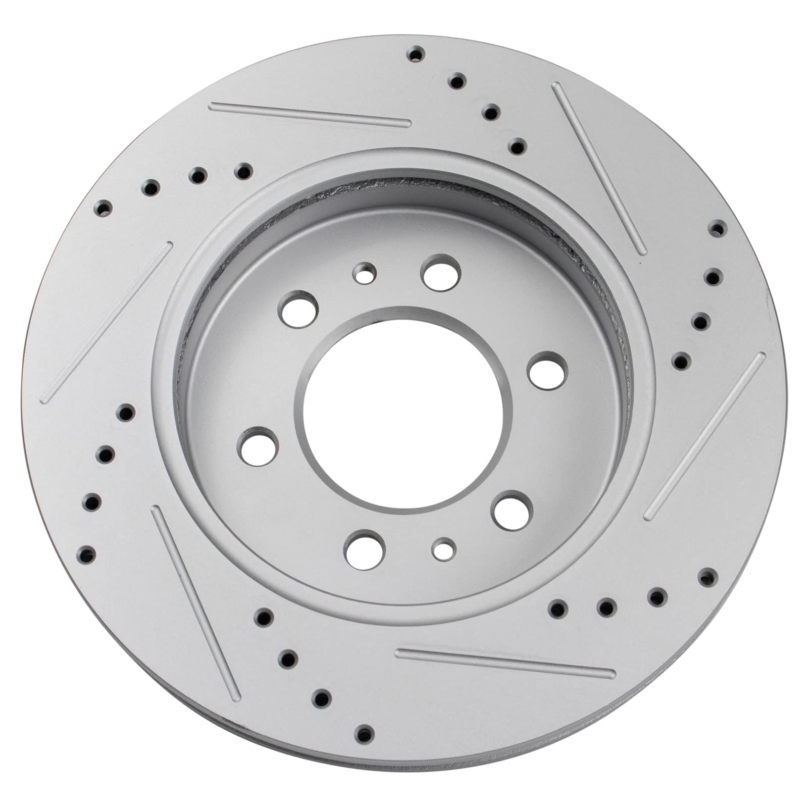 Trq Front Performance Brake Rotors Set Premium G-Coated Cross Drilled & Slotted Compatible With 2009 Ford F-150