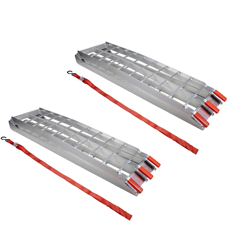 Pit Posse Pp2755P Pair Of Lawn Mower Atv Folding Loading Ramps Made Of Aluminum 89'' 1500Lbs Rated - Pick Up Truck Ramps For Dir