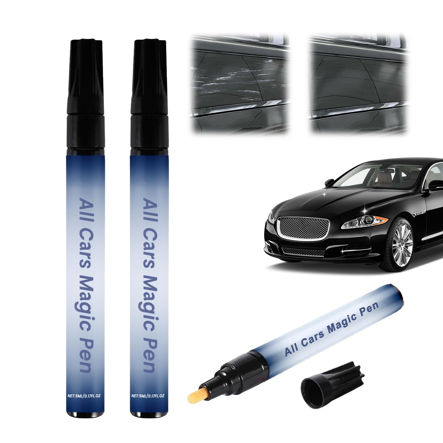 2Pcs All Cars Magic Pen-All Cars Magic Pen for Car Scratches,Car Scratch Repair Pen Set,Quick Fix for Scratches and Paint Damage