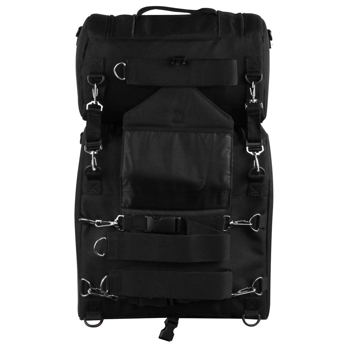 Vance Black Nylon Large Heavy Duty Motorcycle Sissy Bar Bag Removable Rain Cover - Stylish And Easy To Use Sissy Bar Backpack