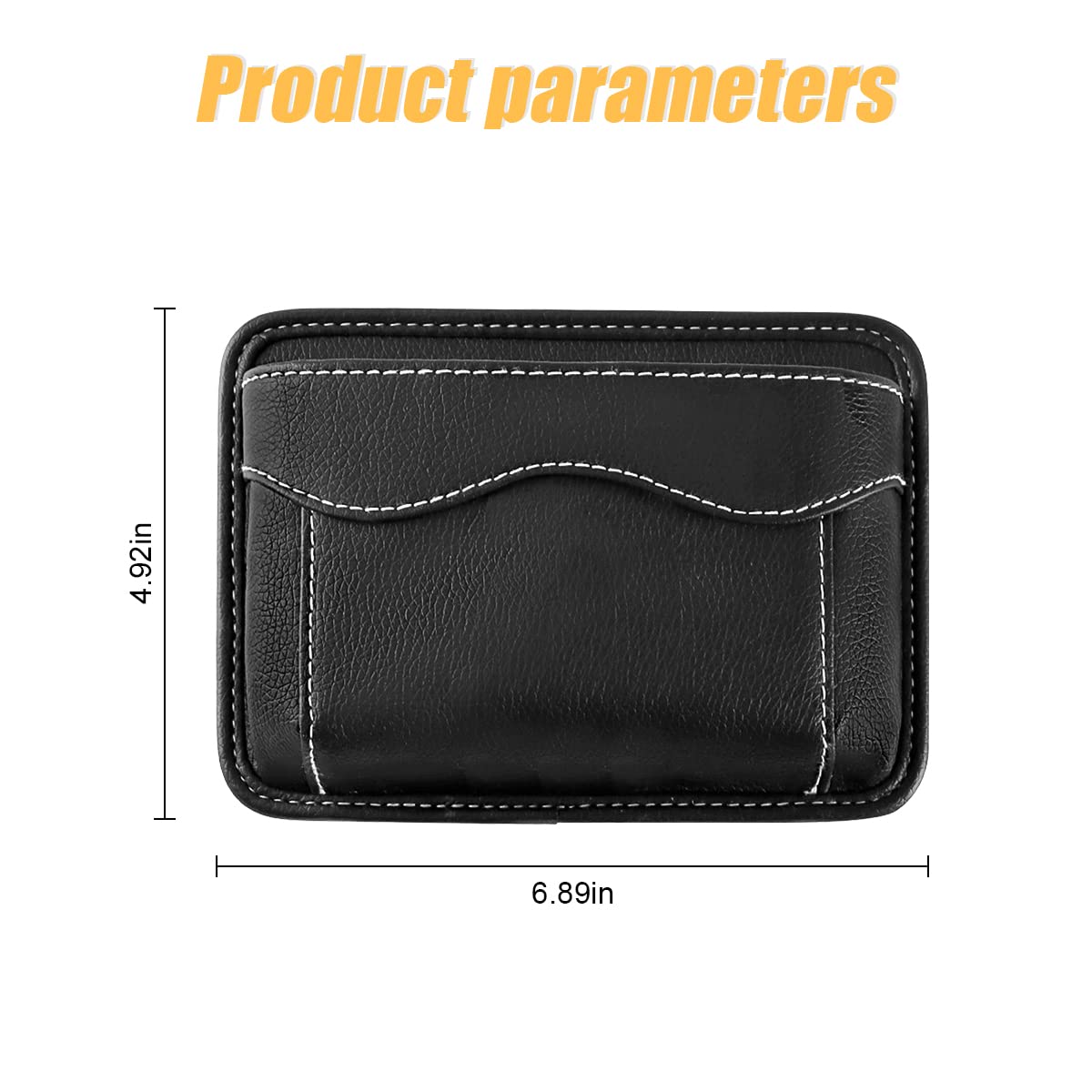 Car Seat Side Pocket Organizer, Pu Leather Mini Storage Bag For Auto Door Window Console, Pen Phone Holder Tray Pouch Vehicle Se