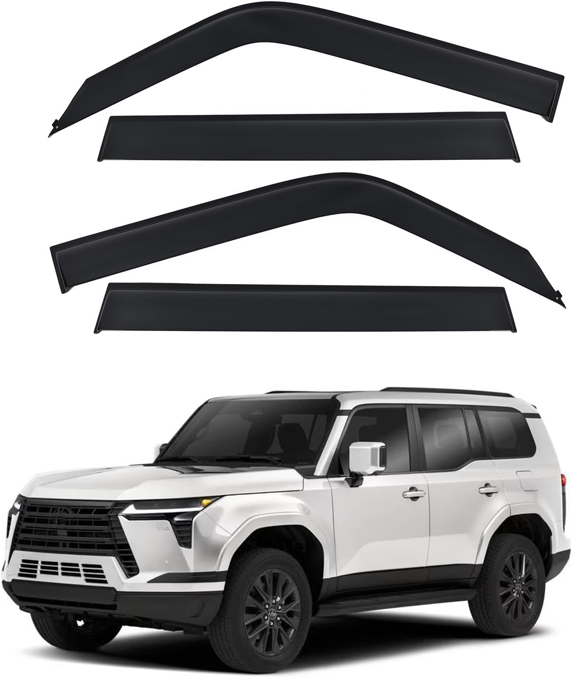 Vesul Window Deflector Compatible With 2024 2025 Lexus Gx550 Gx550H/Toyota Land Cruiser Prado J250 Lc250 Tape-On Rain Guards Win