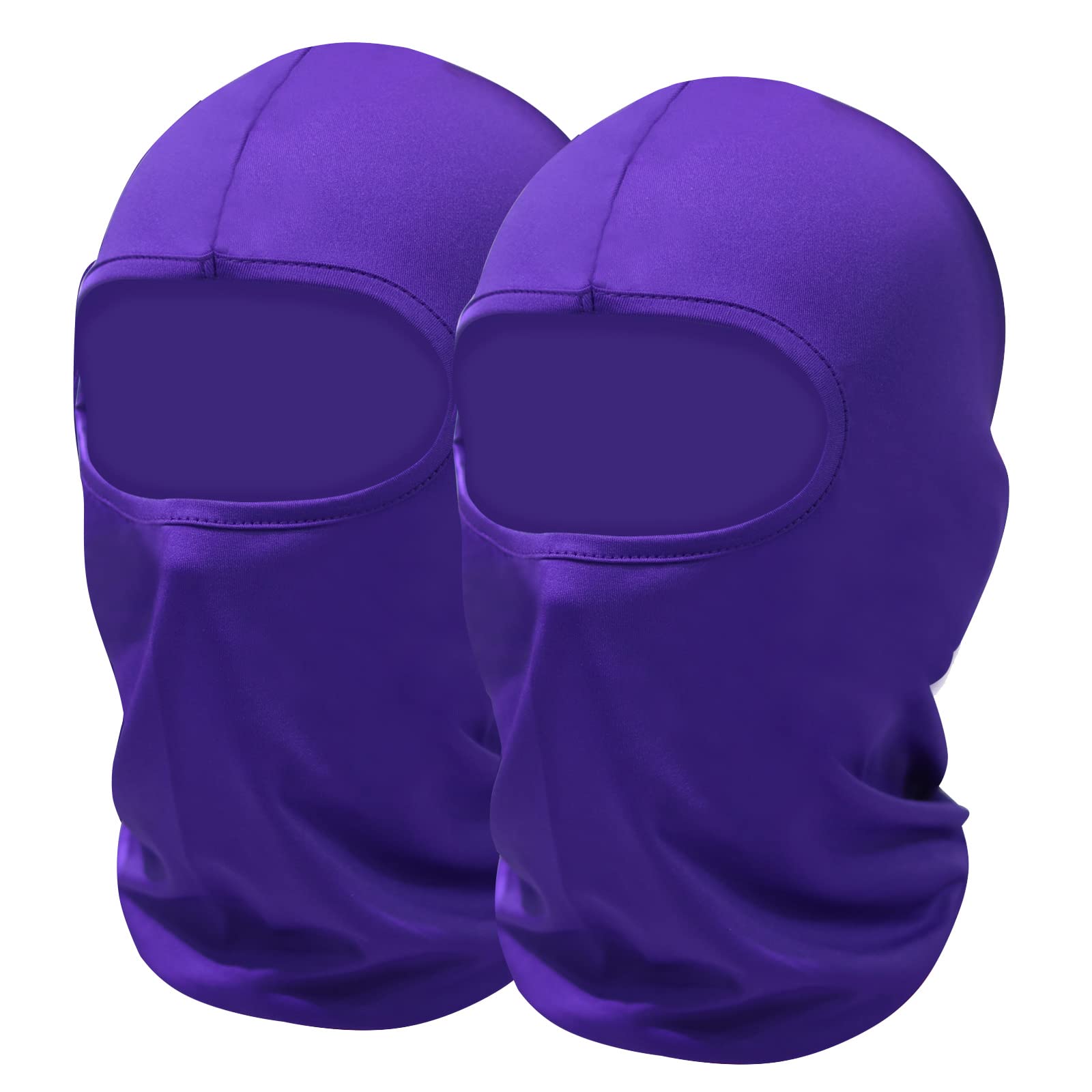 SHEVERCH 2 Pack Purple Ski Mask Sun Protection Breathable Balaclava Face Mask Men Women Football Motorcycling